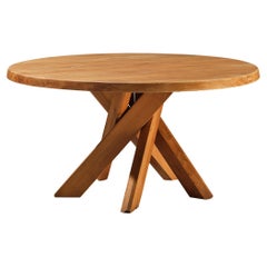 Early Pierre Chapo 'T21D' Dining Table in Solid Elm