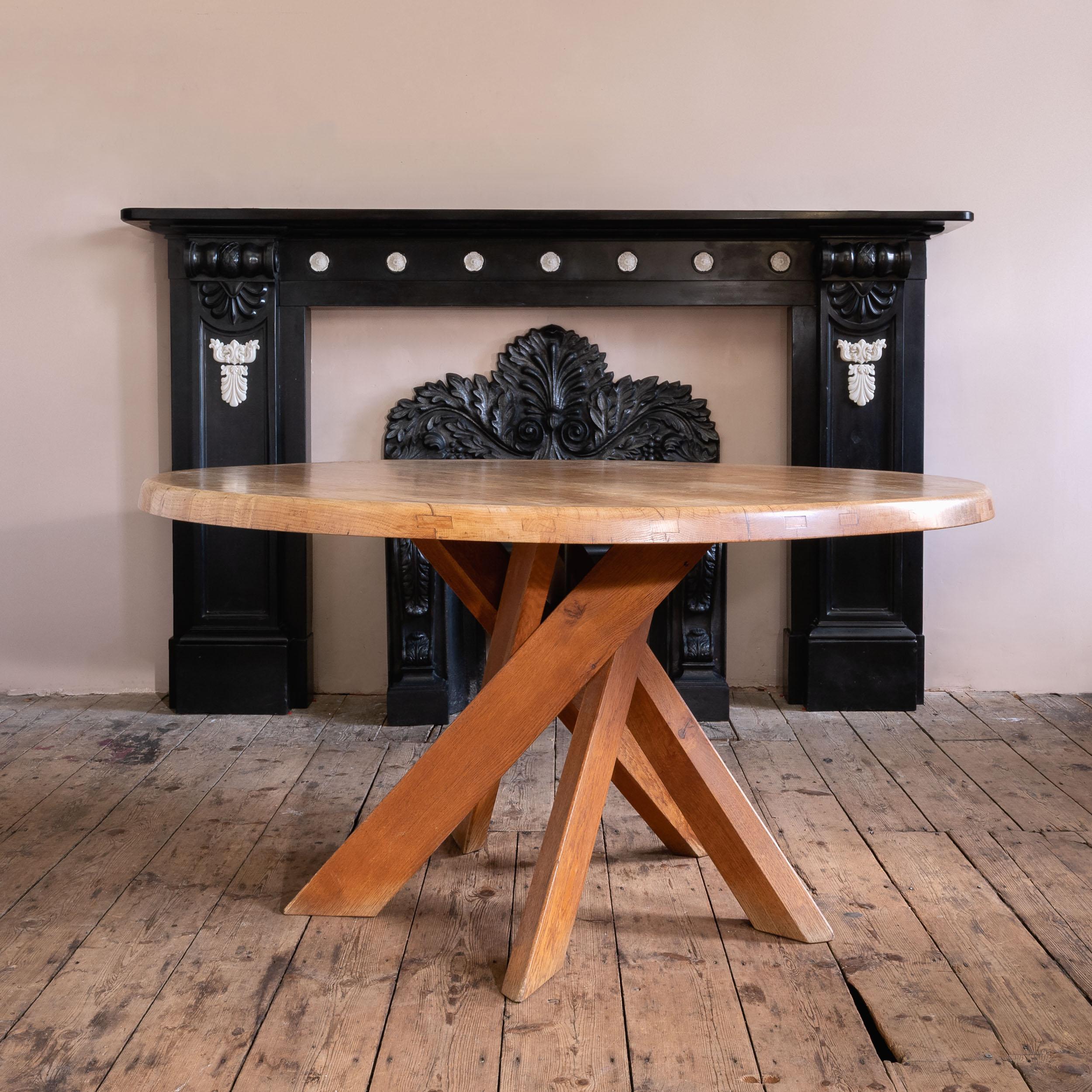 Pierre Chapo T21D Oak Dining Table en vente 5
