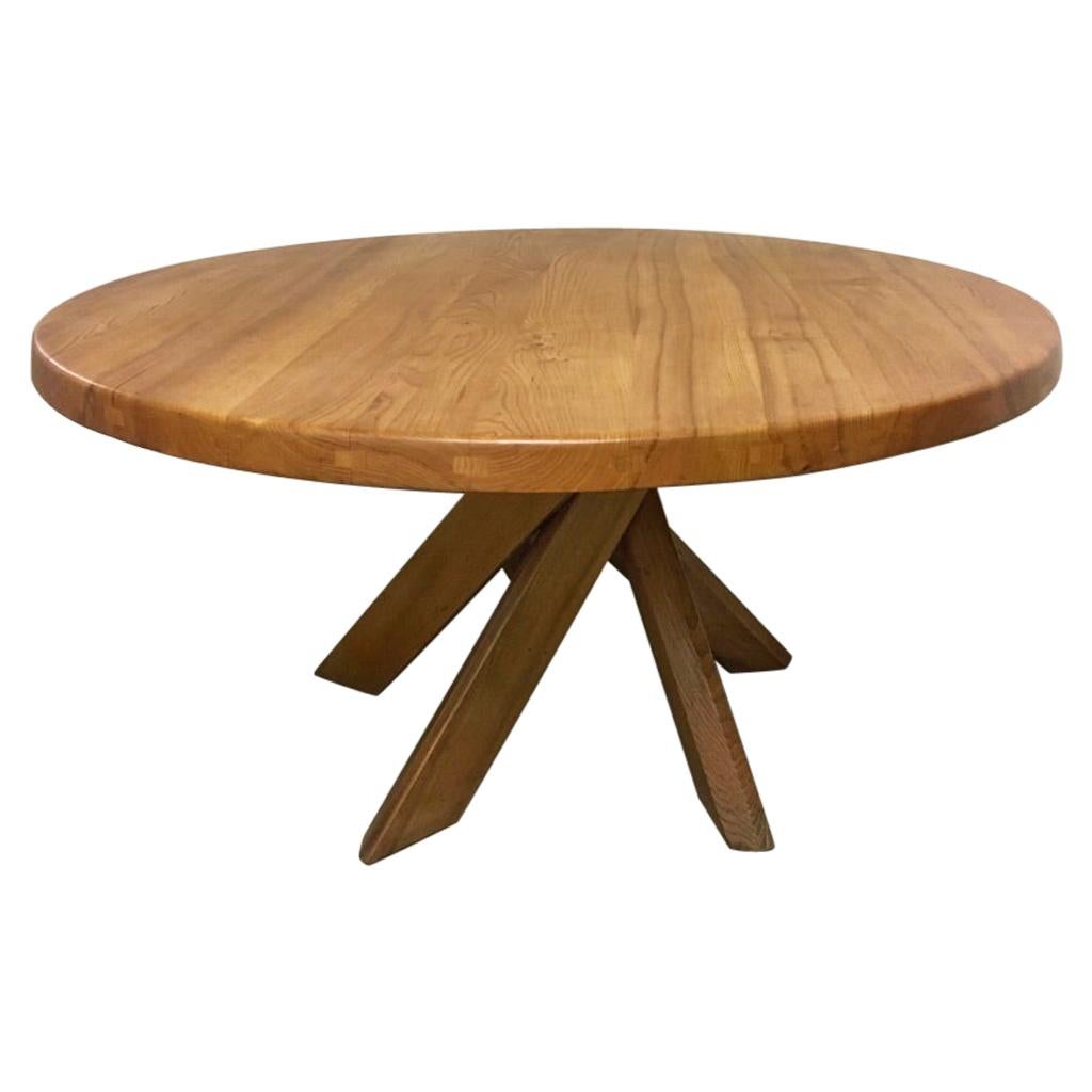 Pierre Chapo T21d "Sfax" Solid Elm Dining Table, France, 1970