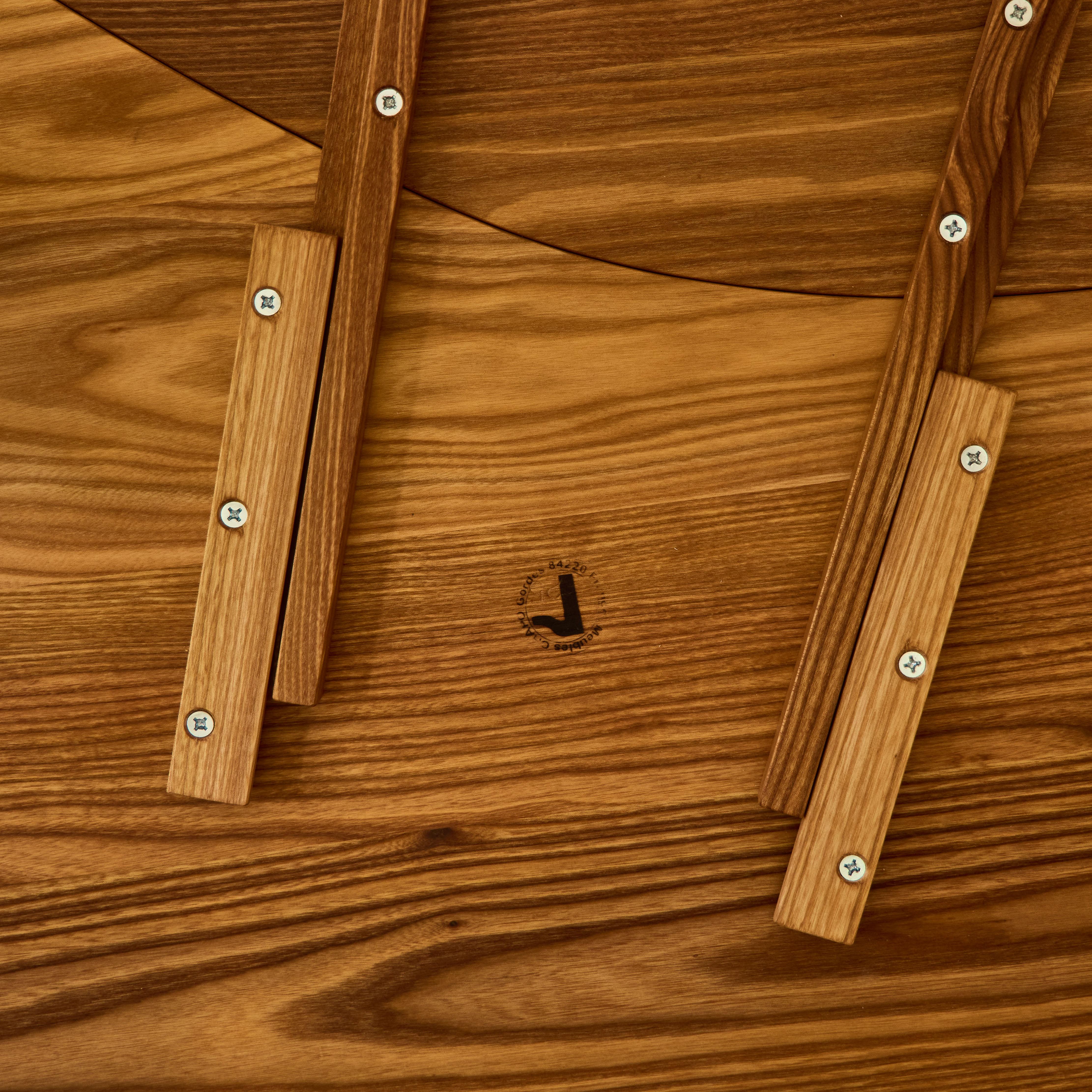 Contemporary Pierre Chapo 'T22 Bow' Handcrafted Modular Low Table in Elm for Chapo Création For Sale