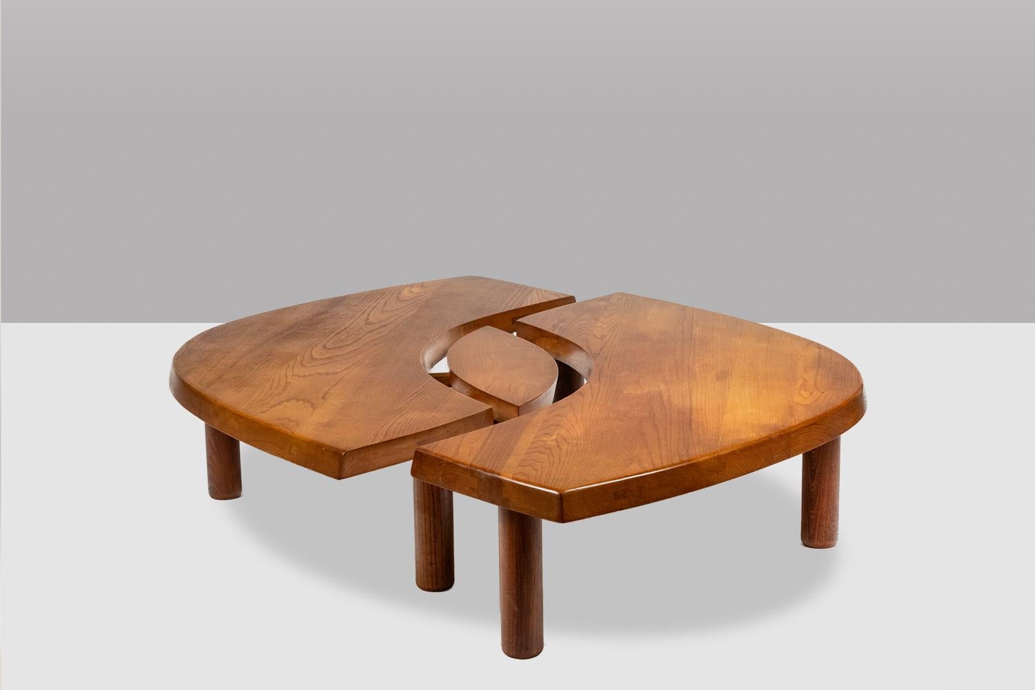 Pierre Chapo. Table basse modèle T22 C. Année 1972. Excellent état - En vente à Saint-Ouen, FR