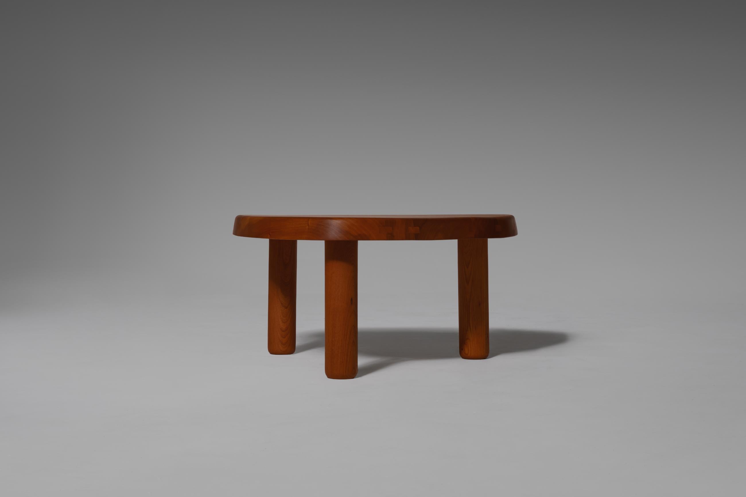 Mid-Century Modern Pierre Chapo ‘T23’ Solid Elm Side Table