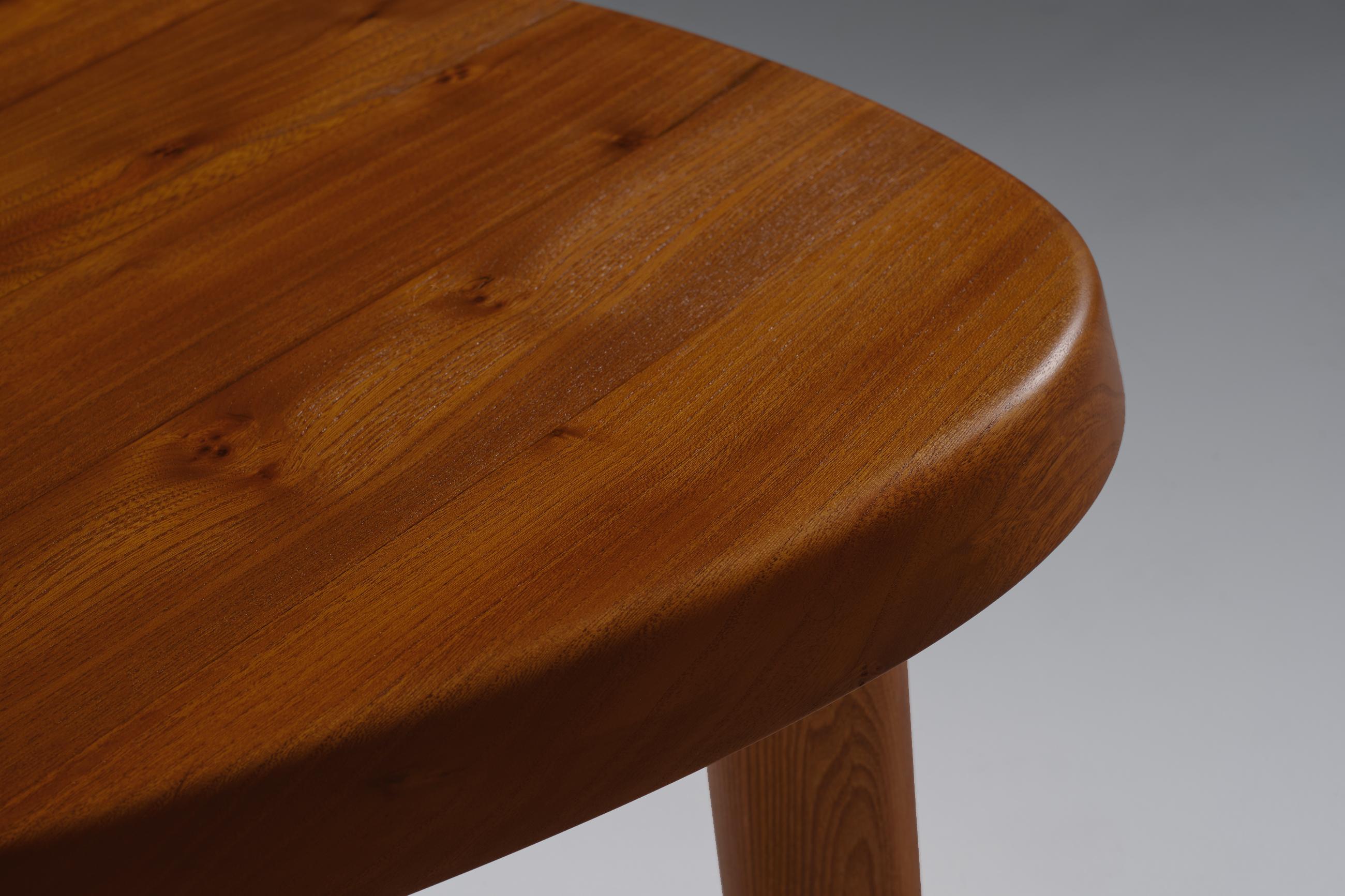 20th Century Pierre Chapo ‘T23’ Solid Elm Side Table