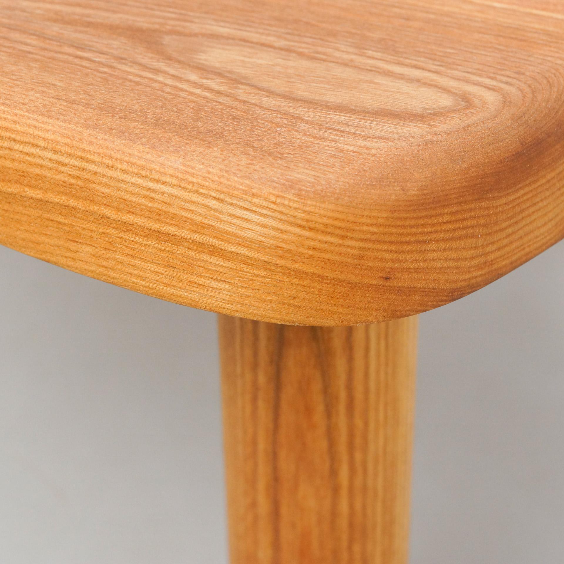 Pierre Chapo T23 Solid Elm Wood Formalist Side Table 5