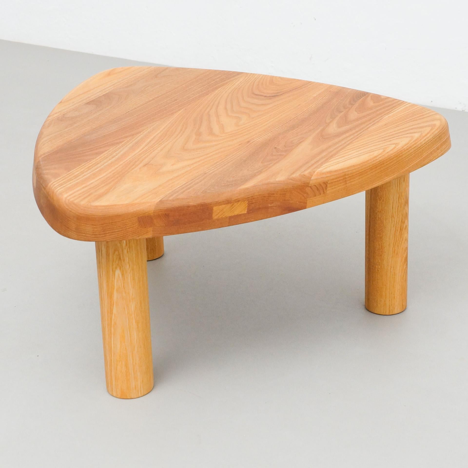 Mid-Century Modern Pierre Chapo T23 Solid Elm Wood Formalist Side Table