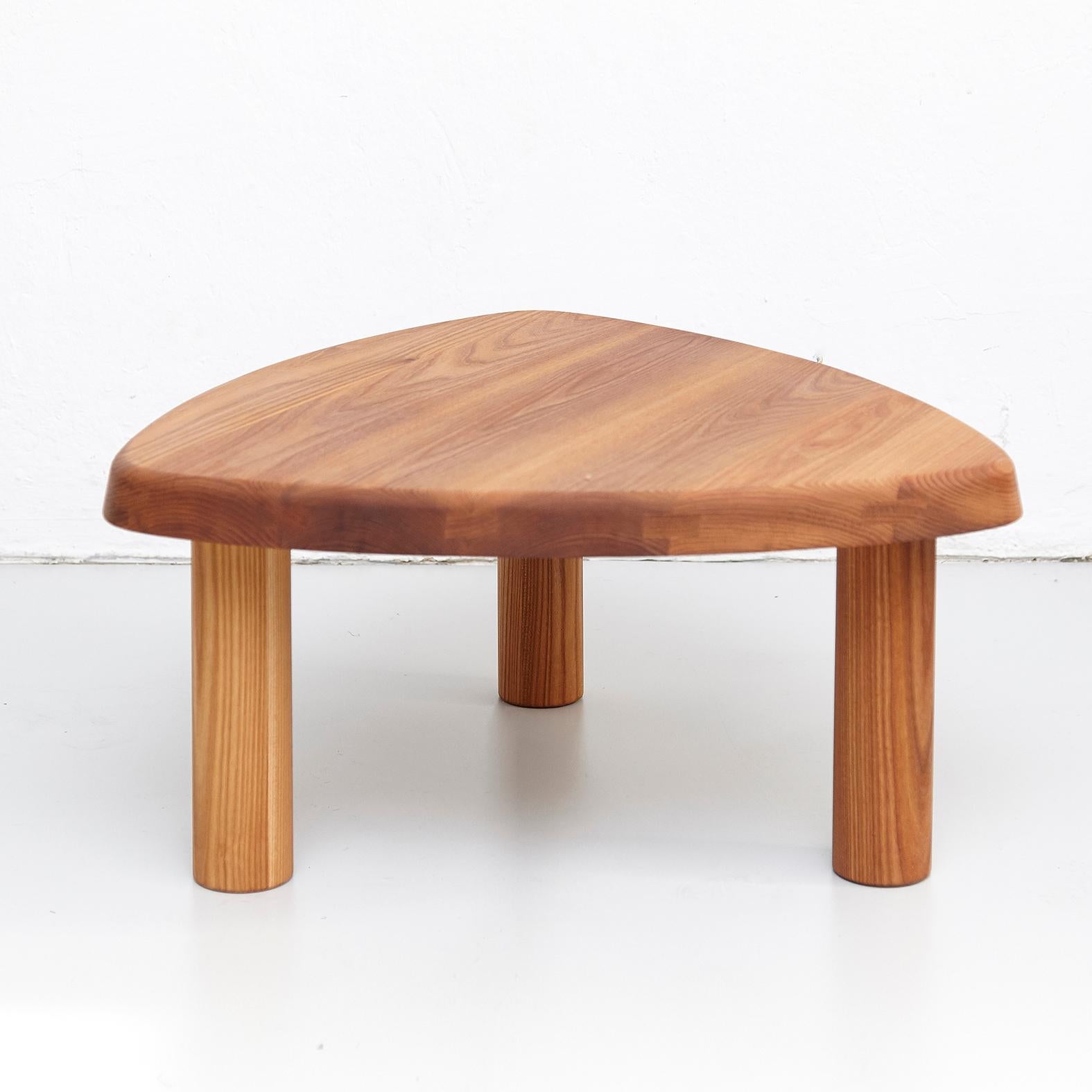 French Pierre Chapo T23 Solid Elmwood Formalist Side Table