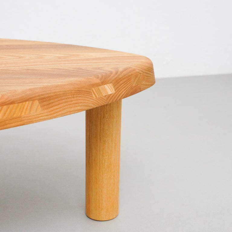 Pierre Chapo T23 Solid Elm Wood Formalist Side Table For Sale at 1stDibs
