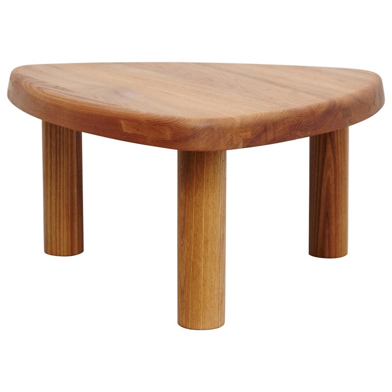 Pierre Chapo T23 Solid Elm Wood Formalist Side Table at 1stDibs