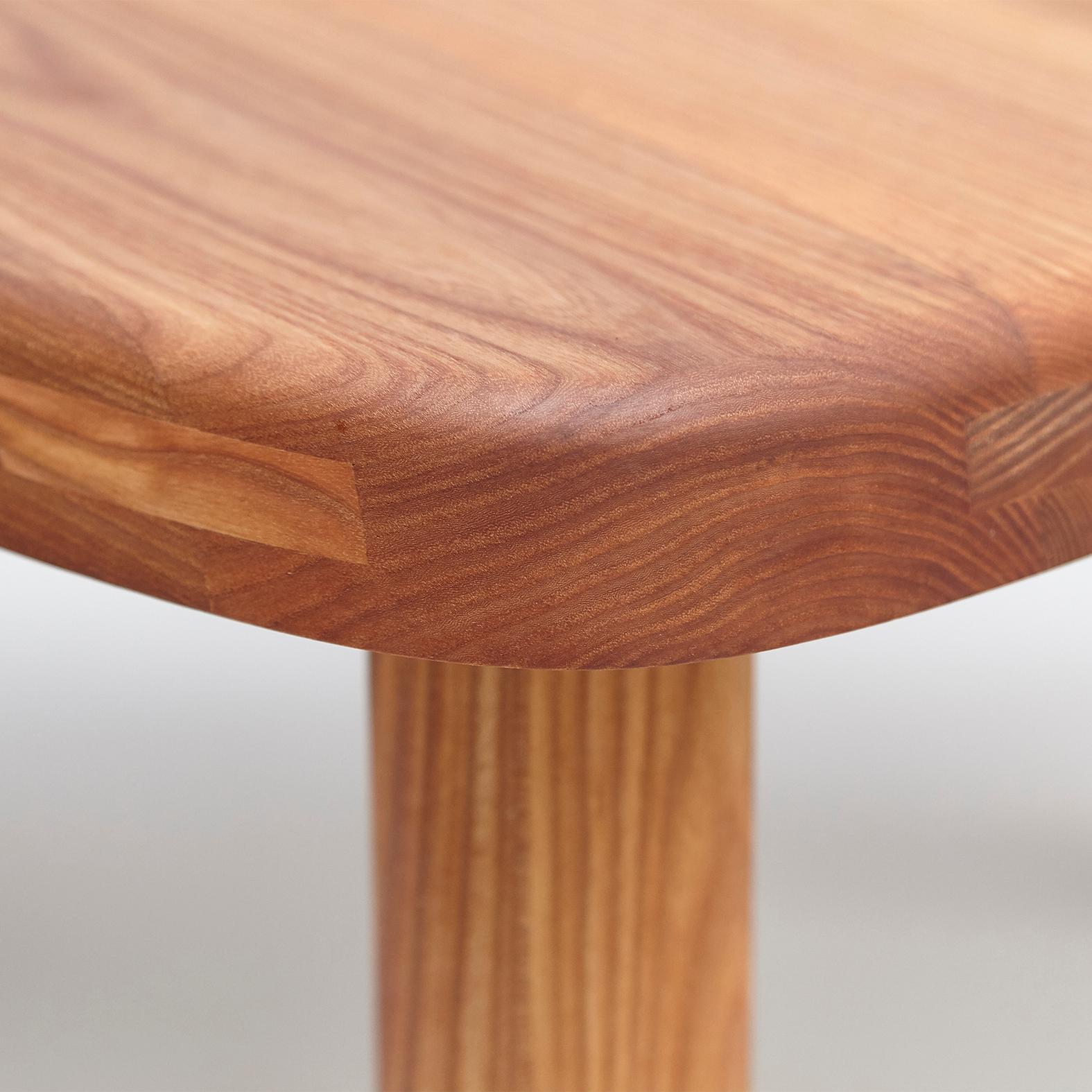 Pierre Chapo T23 Solid Elm Wood Formalist Side Table 8