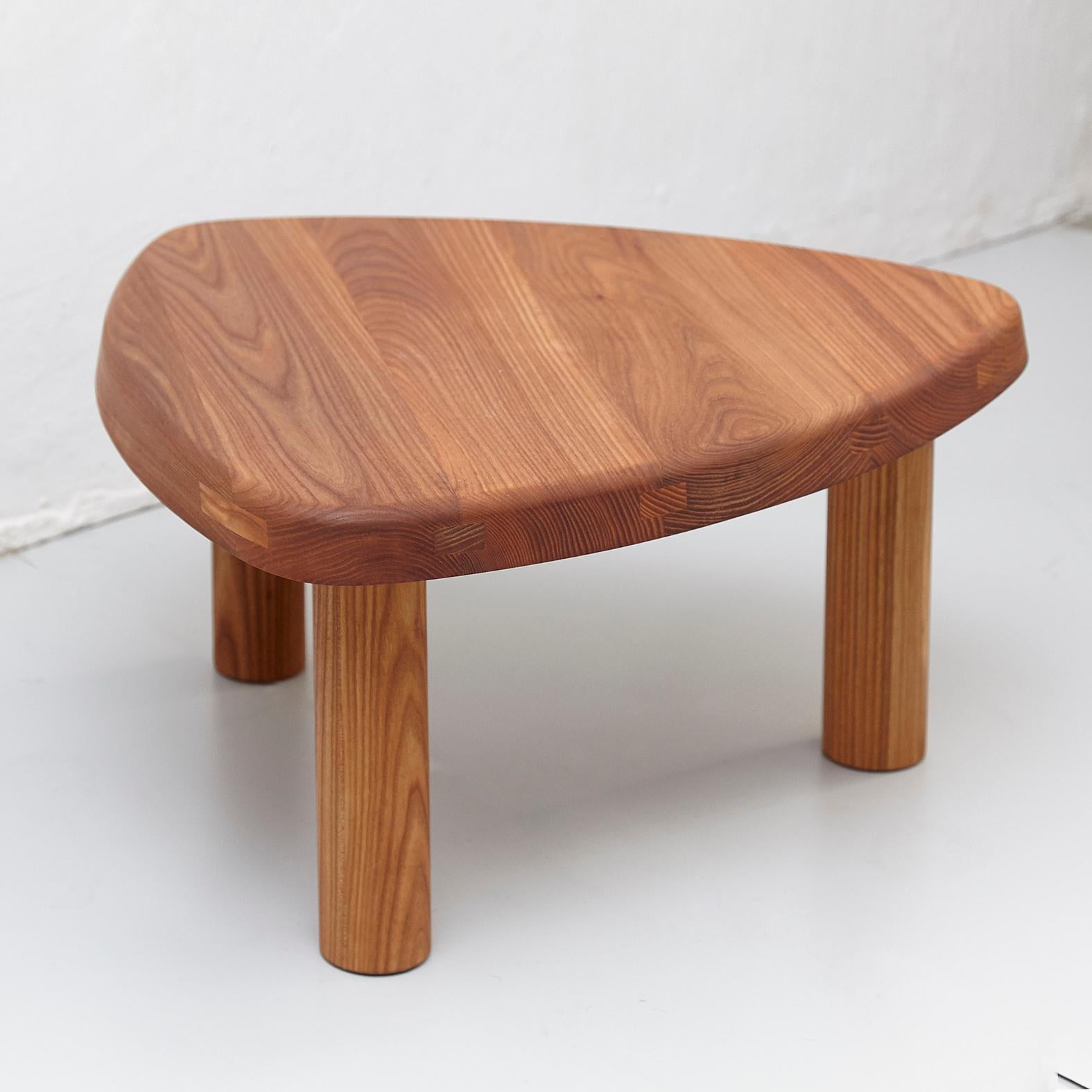 Mid-Century Modern Pierre Chapo T23 Solid Elm Wood Formalist Side Table