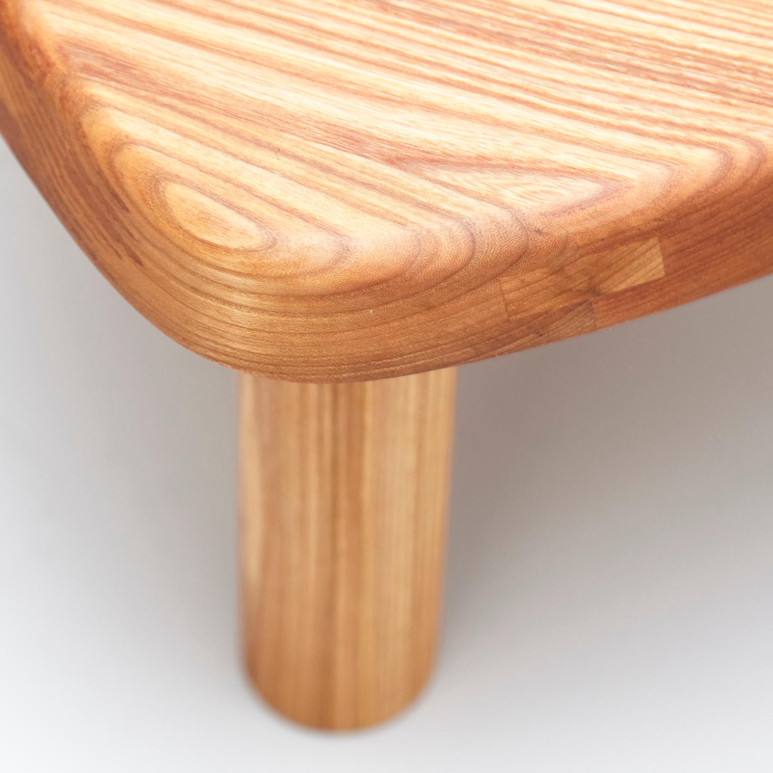 Pierre Chapo T23 Solid Elm Wood Formalist Side Table 2
