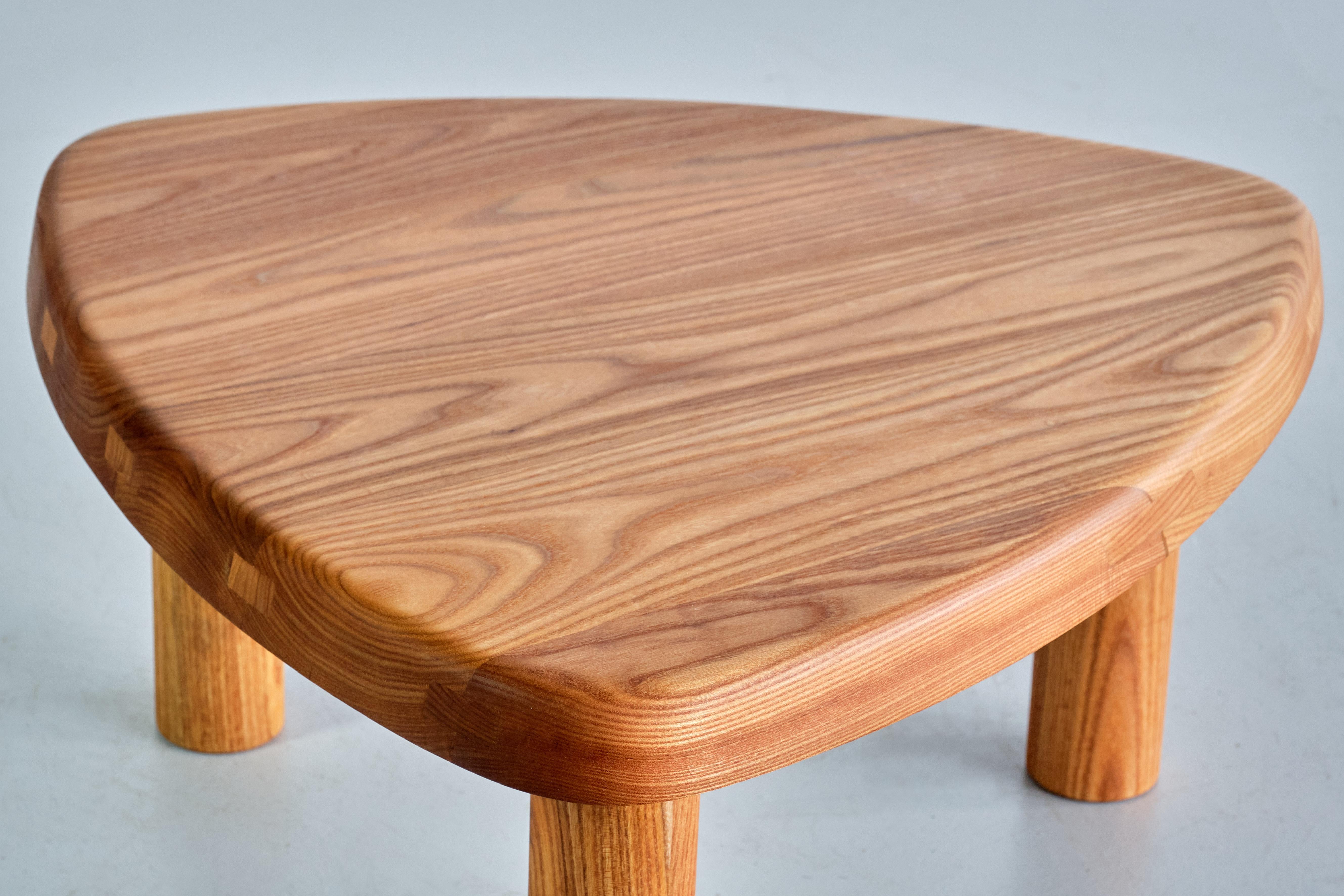 Wood Pierre Chapo T23 Three Legged Side Table in Elm, Chapo Création, France, 2025 For Sale