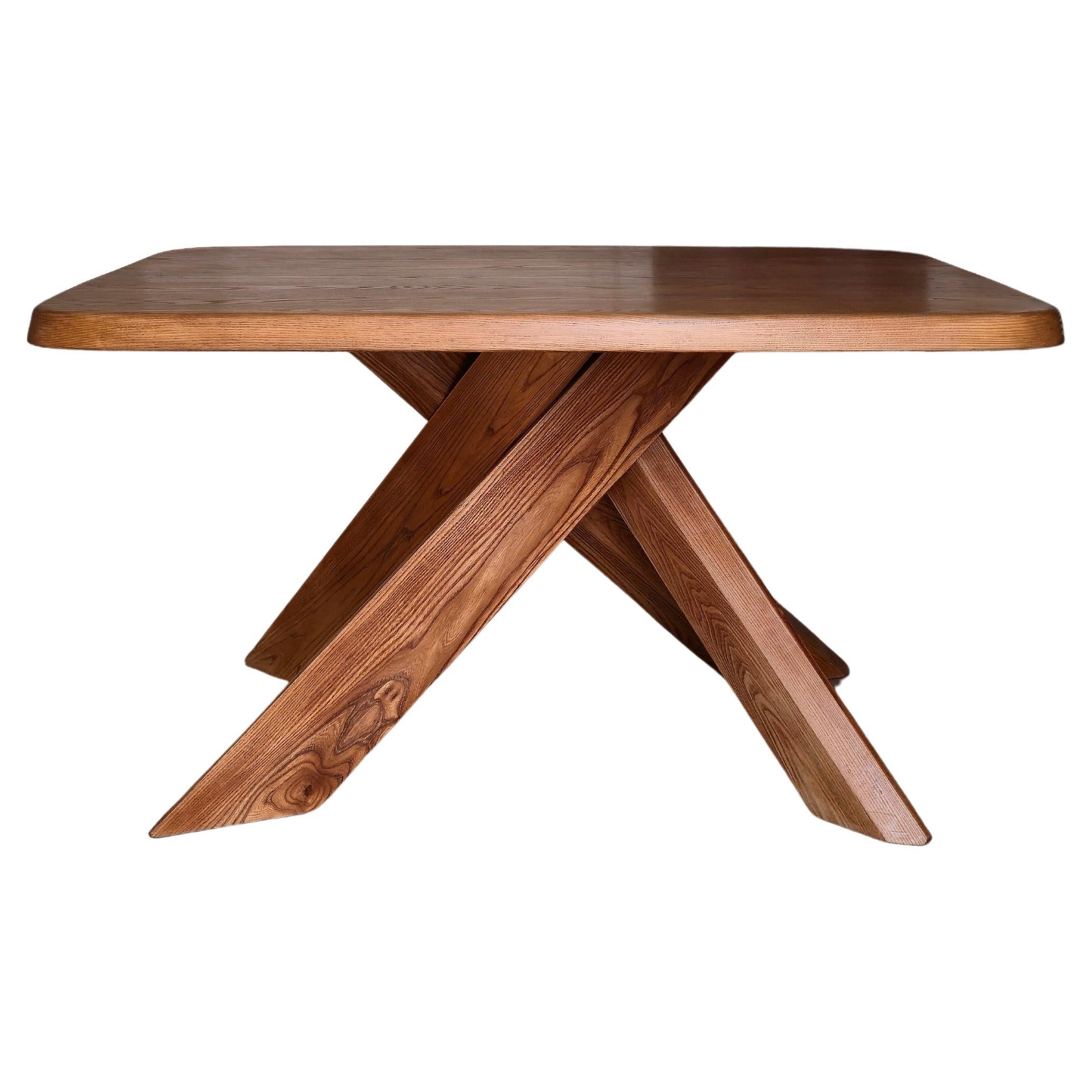 Pierre Chapo 'T35B' Dining Table in Solid Elm, France, 1970s