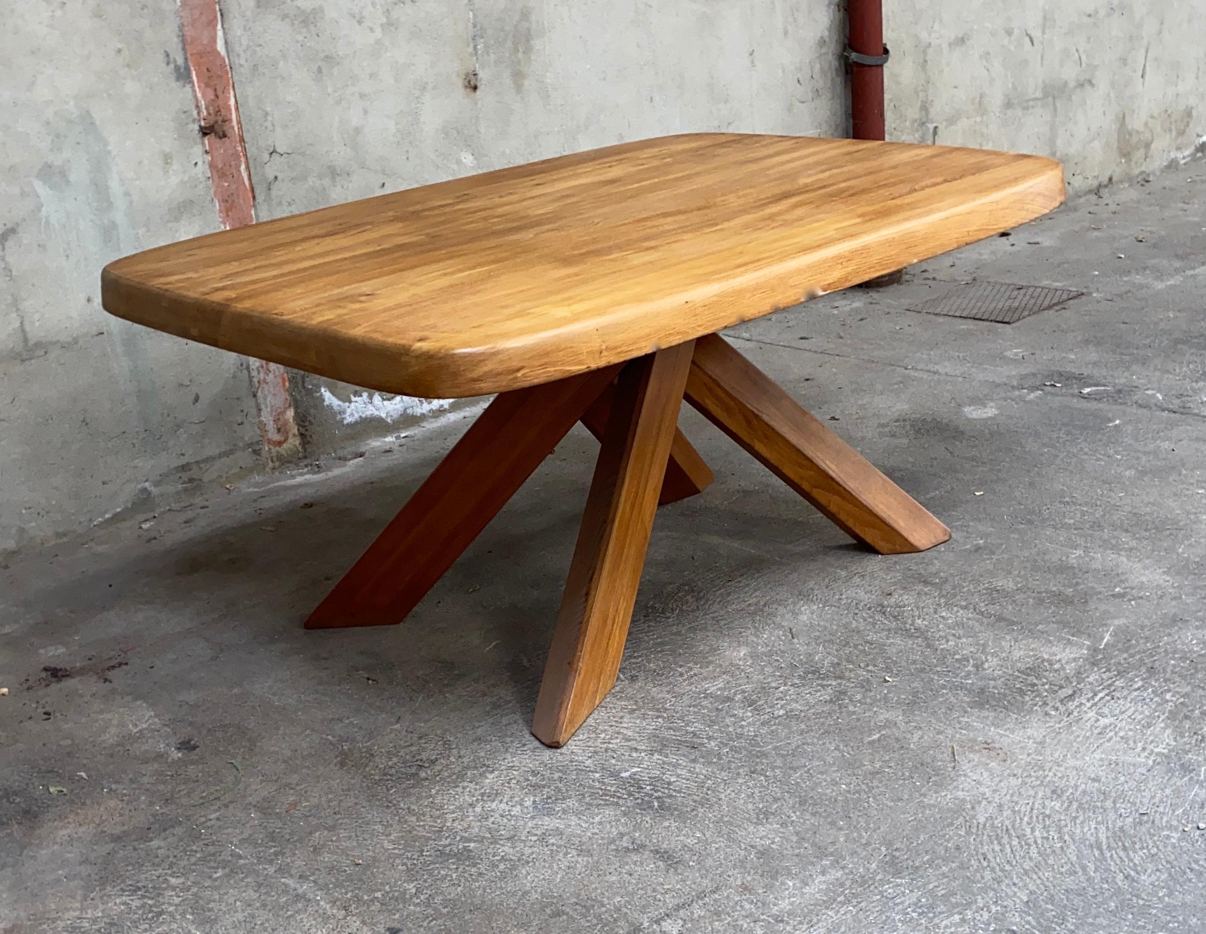 Mid-Century Modern Pierre Chapo T35C Aban Elm Table, 1970