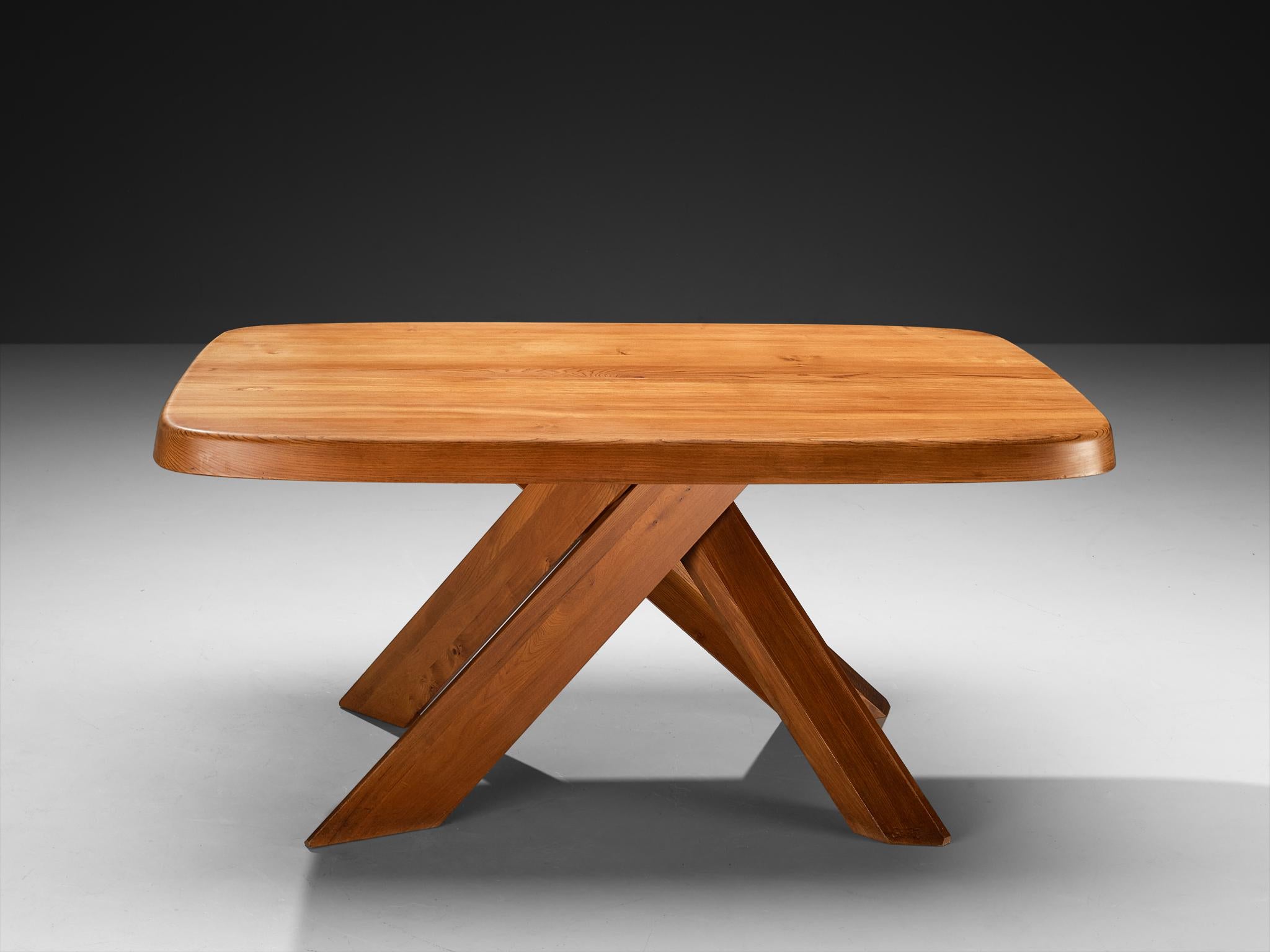 Pierre Chapo 'T35C' Aban Table in Elm For Sale 1