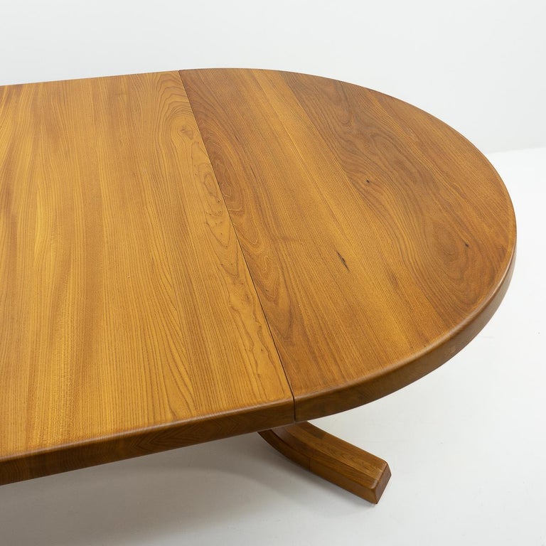 French Pierre Chapo T40D Elmwood Dining Table, 1980s