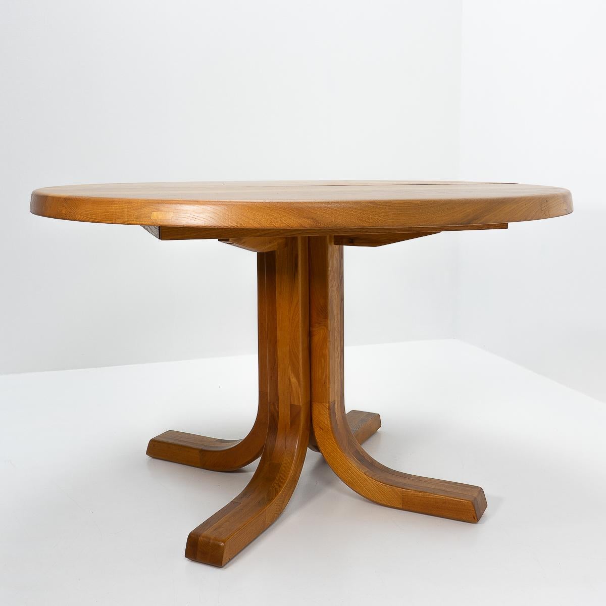 Pierre Chapo T40D Elmwood Dining Table, 1980s 1