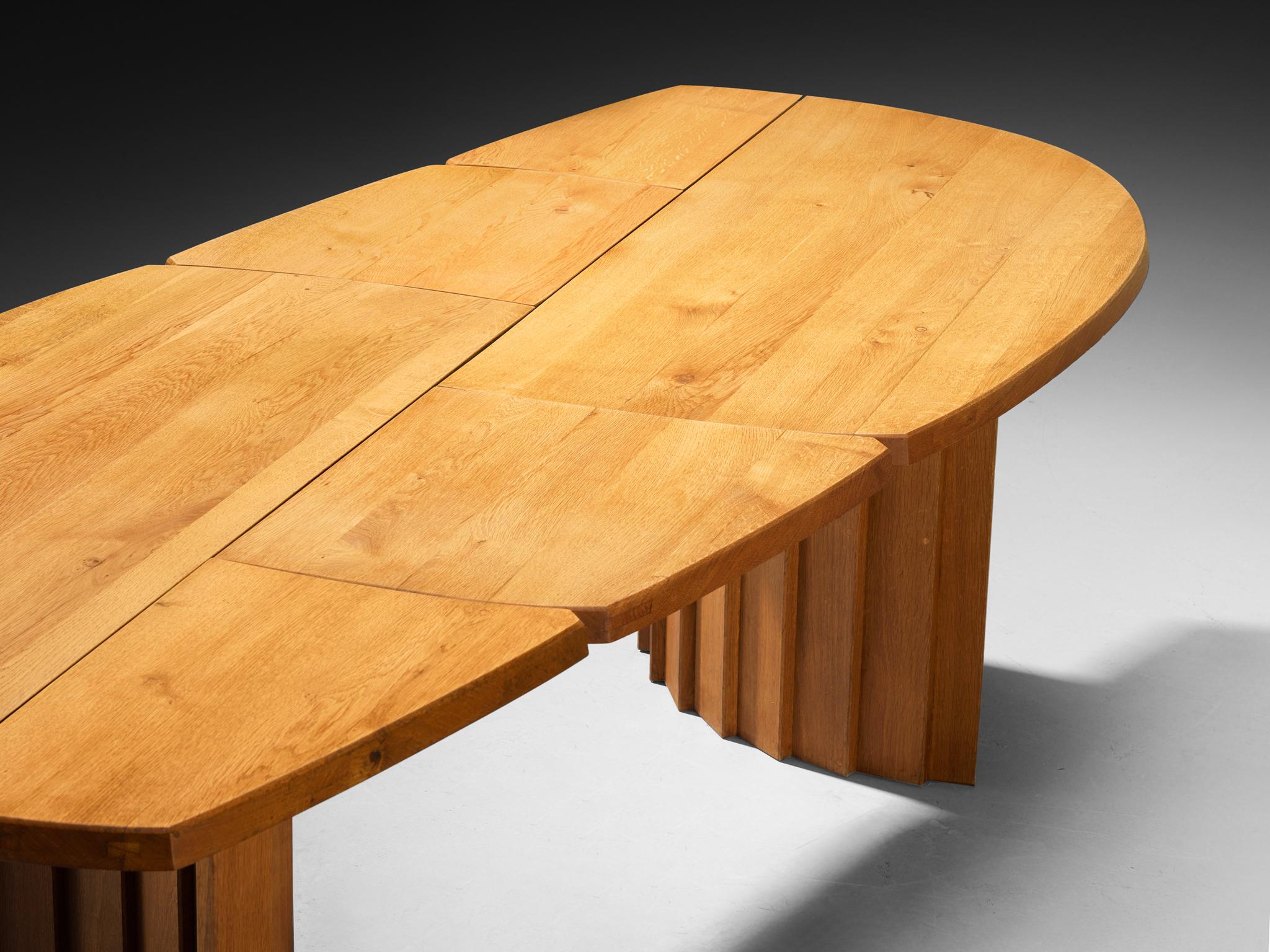 French Pierre Chapo 'Table à Géométrie Variable' in Solid Oak For Sale