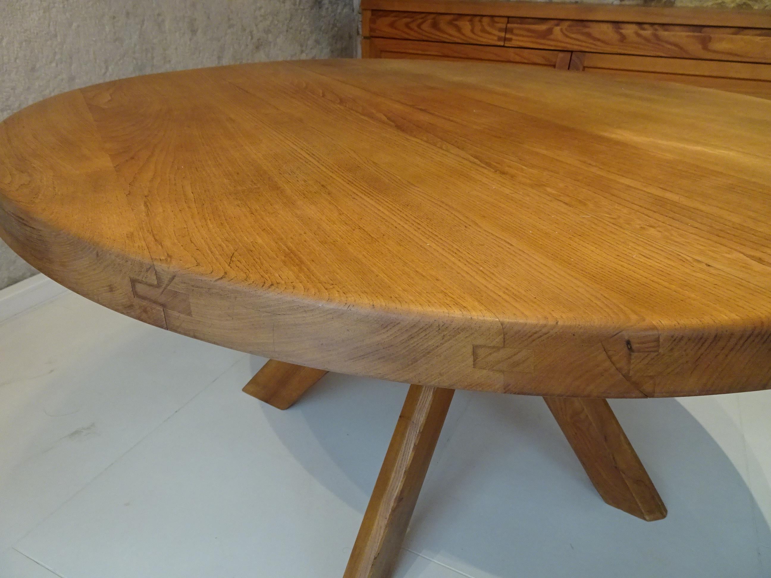 Pierre Chapo Table T21d in Solid Elm Produced in the 1970s For Sale 3