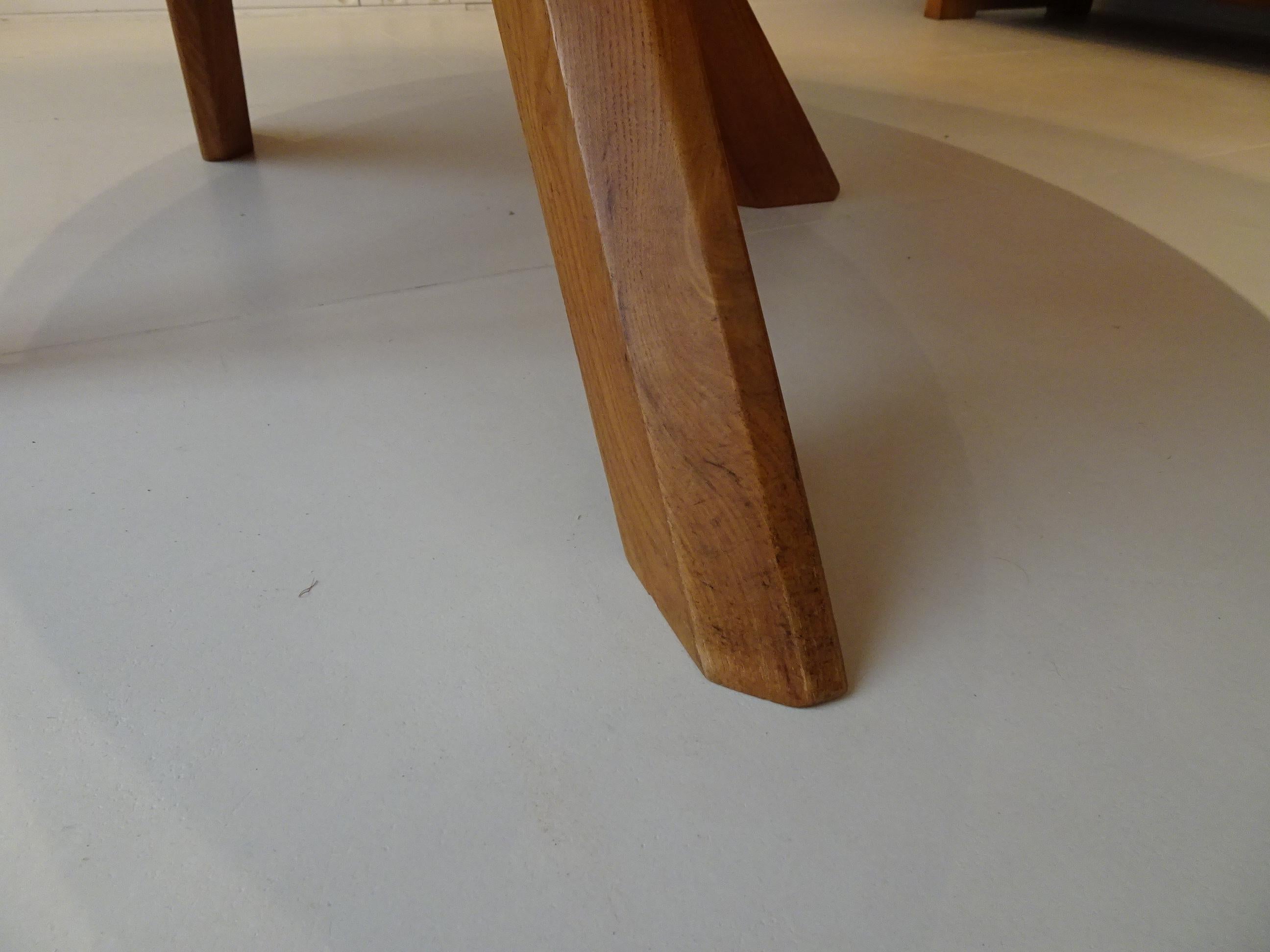 Pierre Chapo Table T21d in Solid Elm Produced in the 1970s For Sale 4
