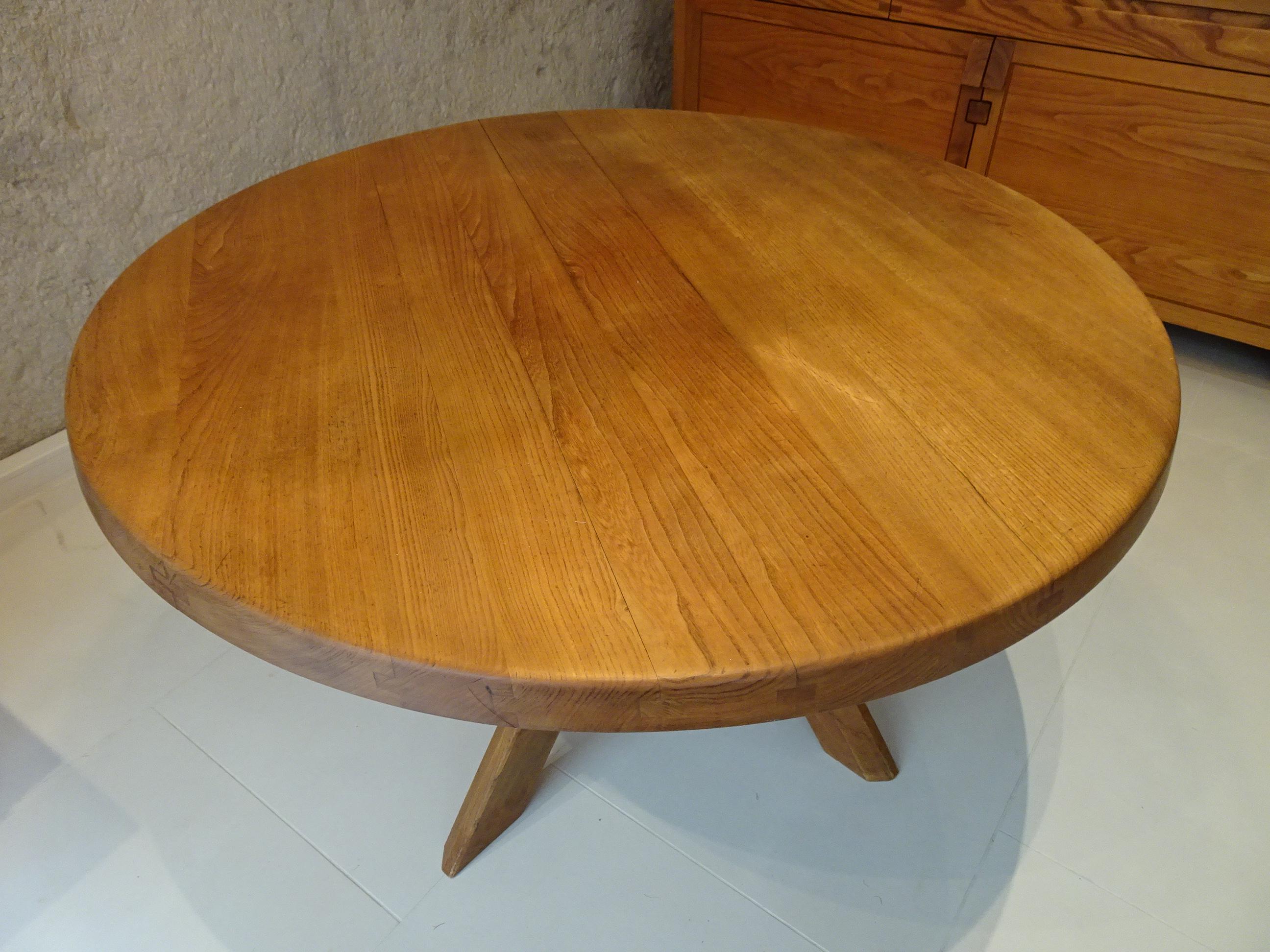Pierre Chapo Table T21d in Solid Elm Produced in the 1970s For Sale 2