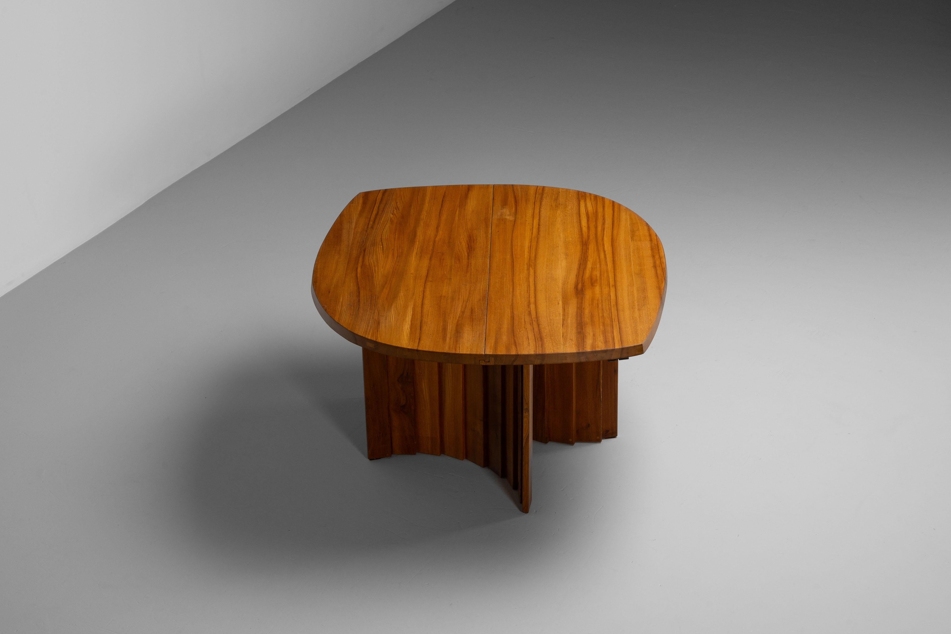 Pierre Chapo TGV table in solid elm France 1979 For Sale 4