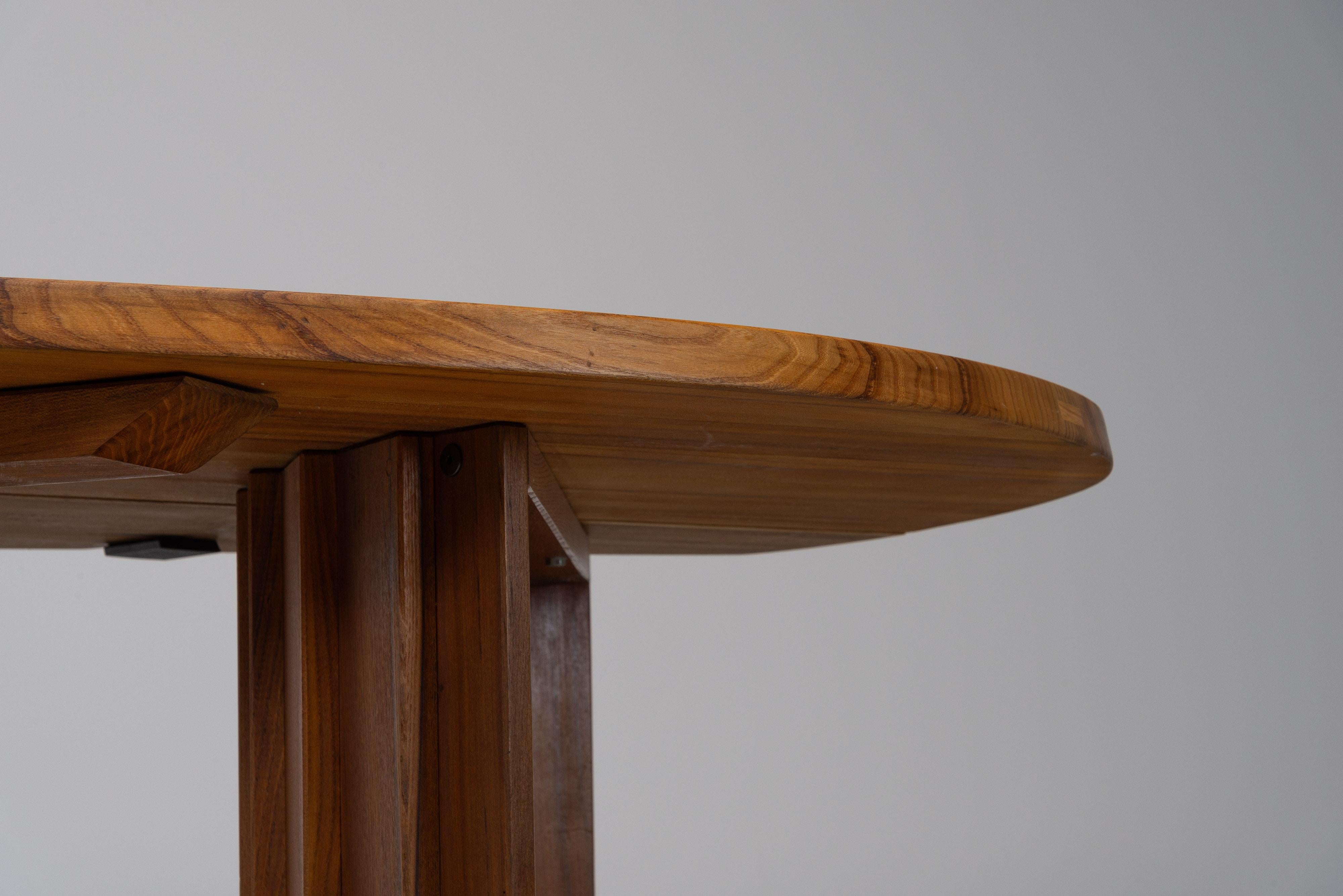 Late 20th Century Pierre Chapo TGV table in solid elm France 1979 For Sale