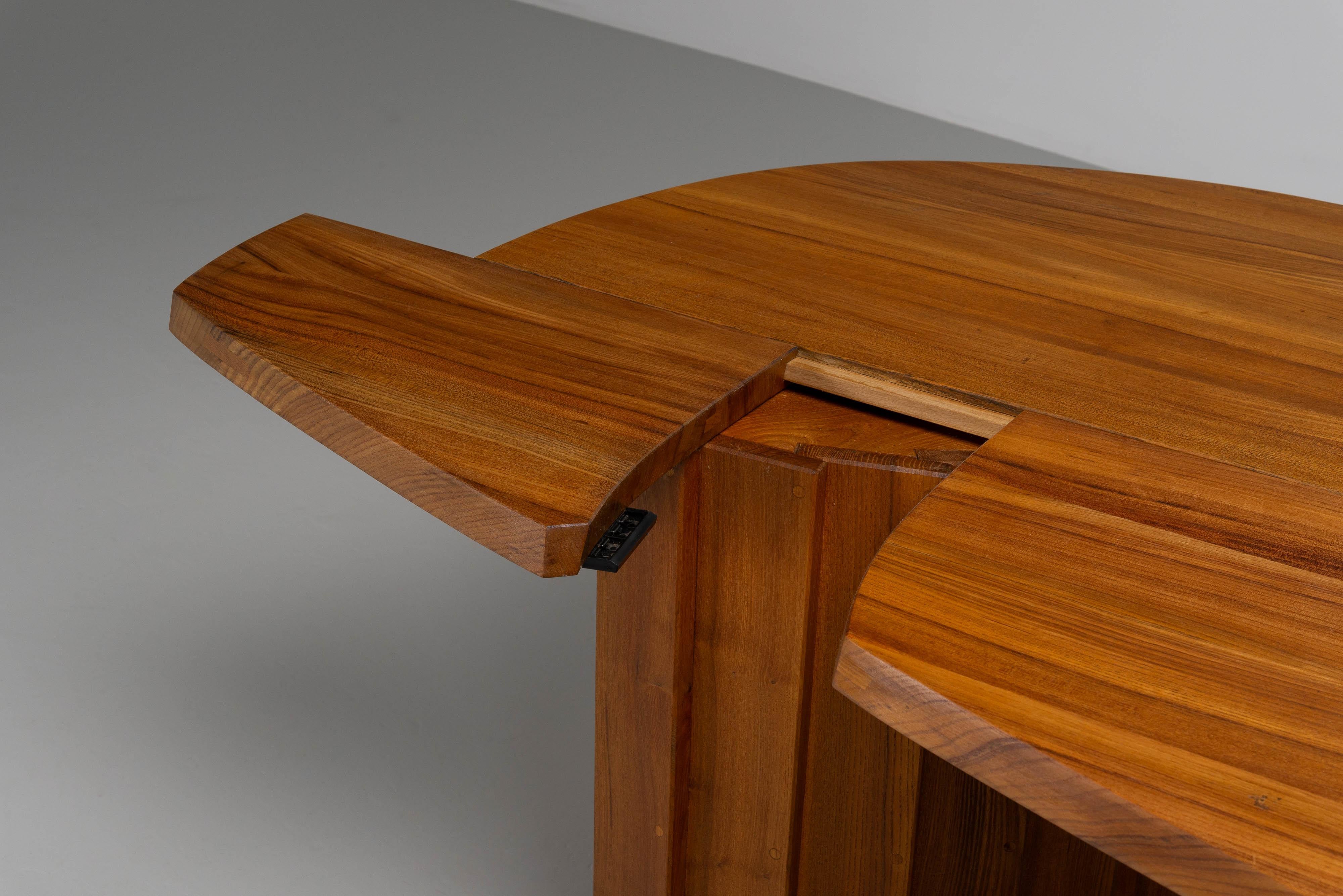 Pierre Chapo TGV table in solid elm France 1979 For Sale 2