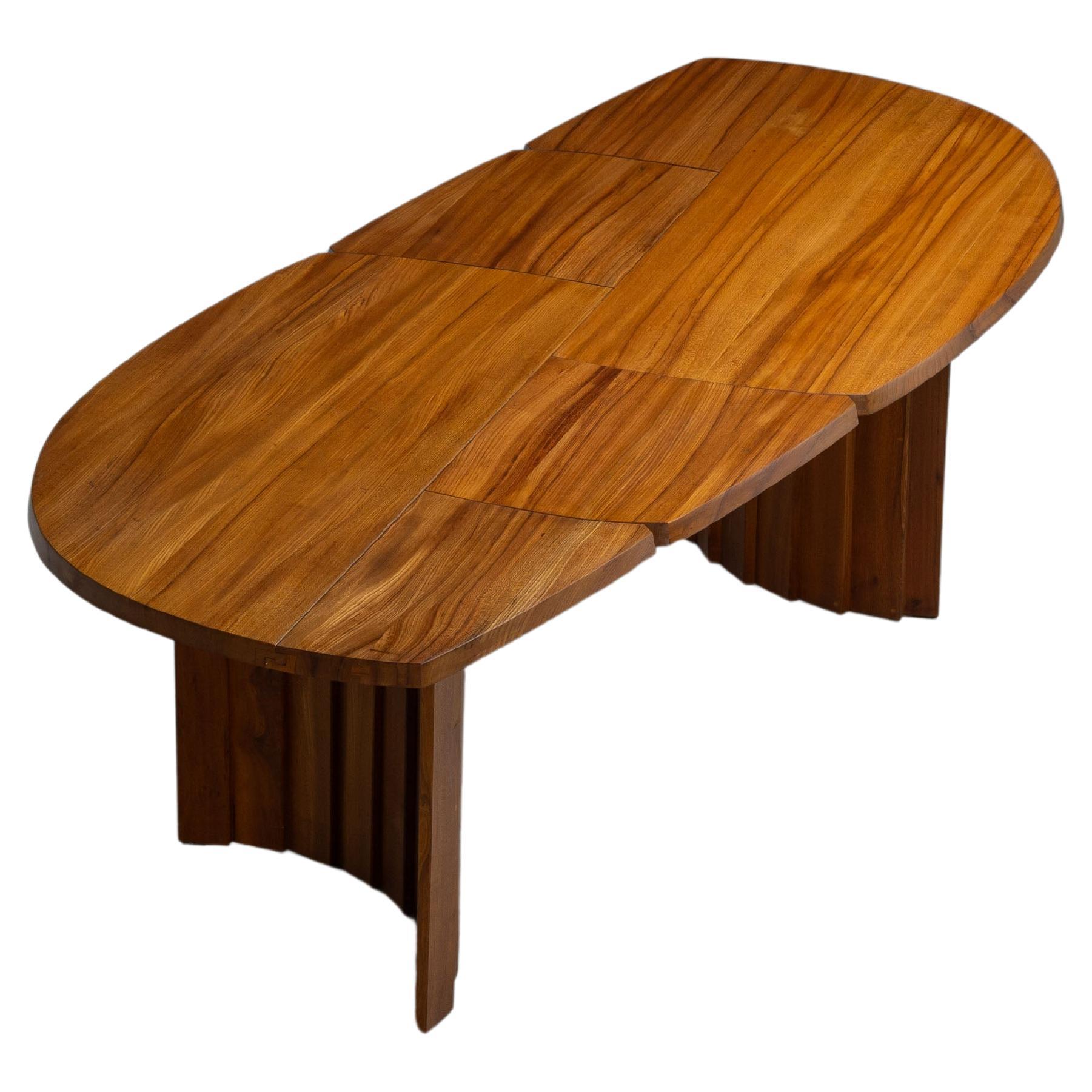 Pierre Chapo TGV table in solid elm France 1979 For Sale