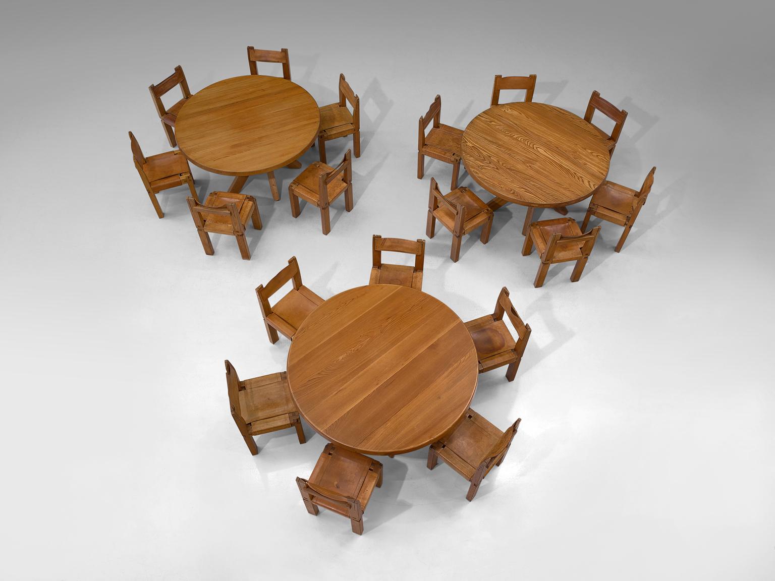 Mid-Century Modern Pierre Chapo Three Dining Tables