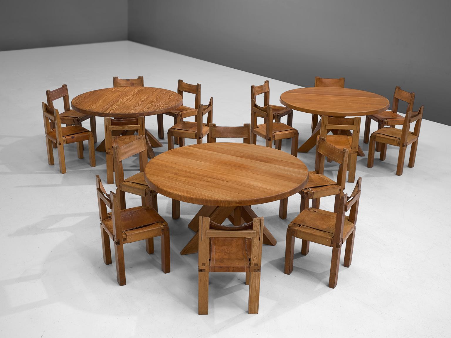 French Pierre Chapo Three Dining Tables