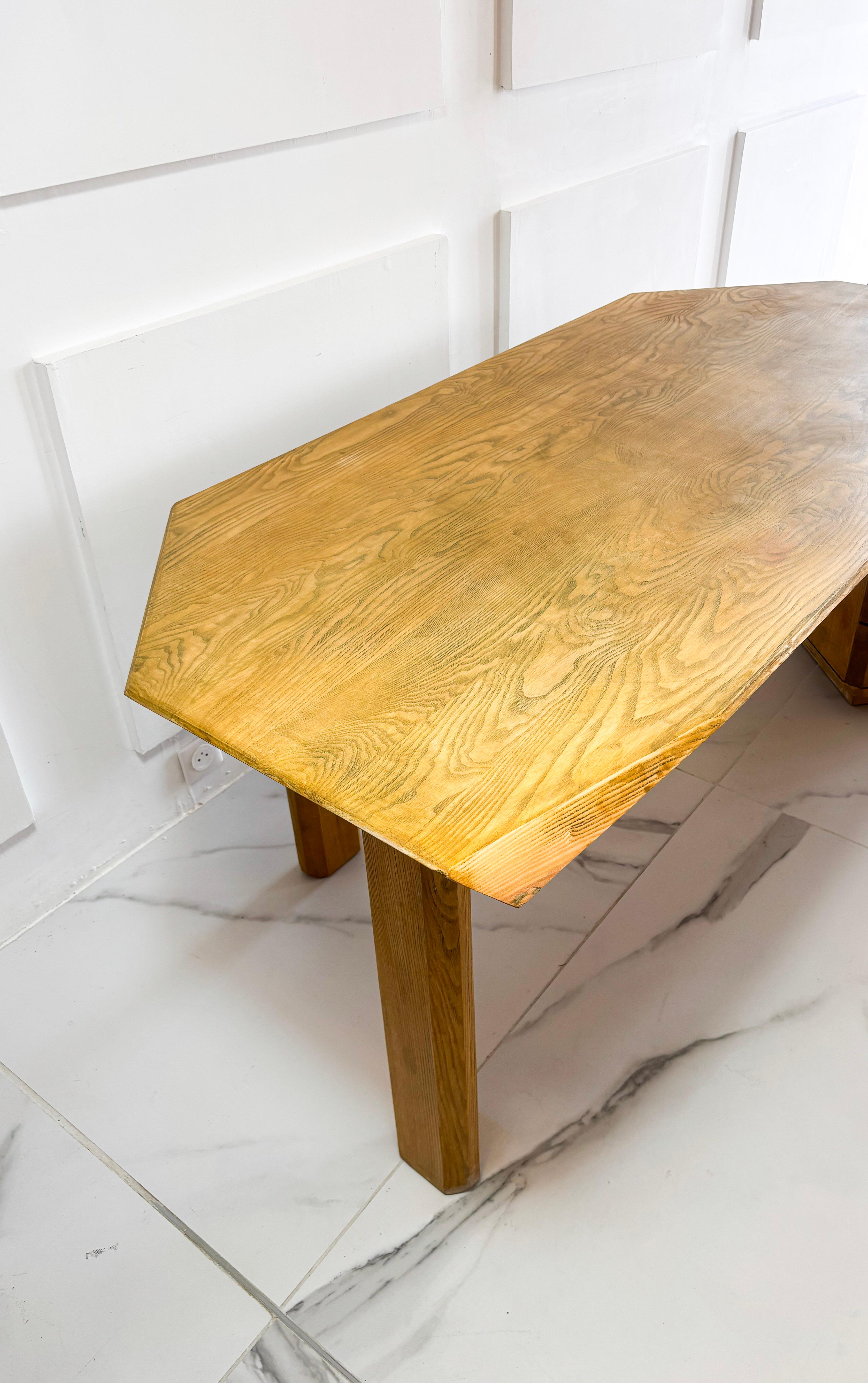 Pierre Chapo, vintage desk model B40 in solid elm, circa 1980 For Sale 4
