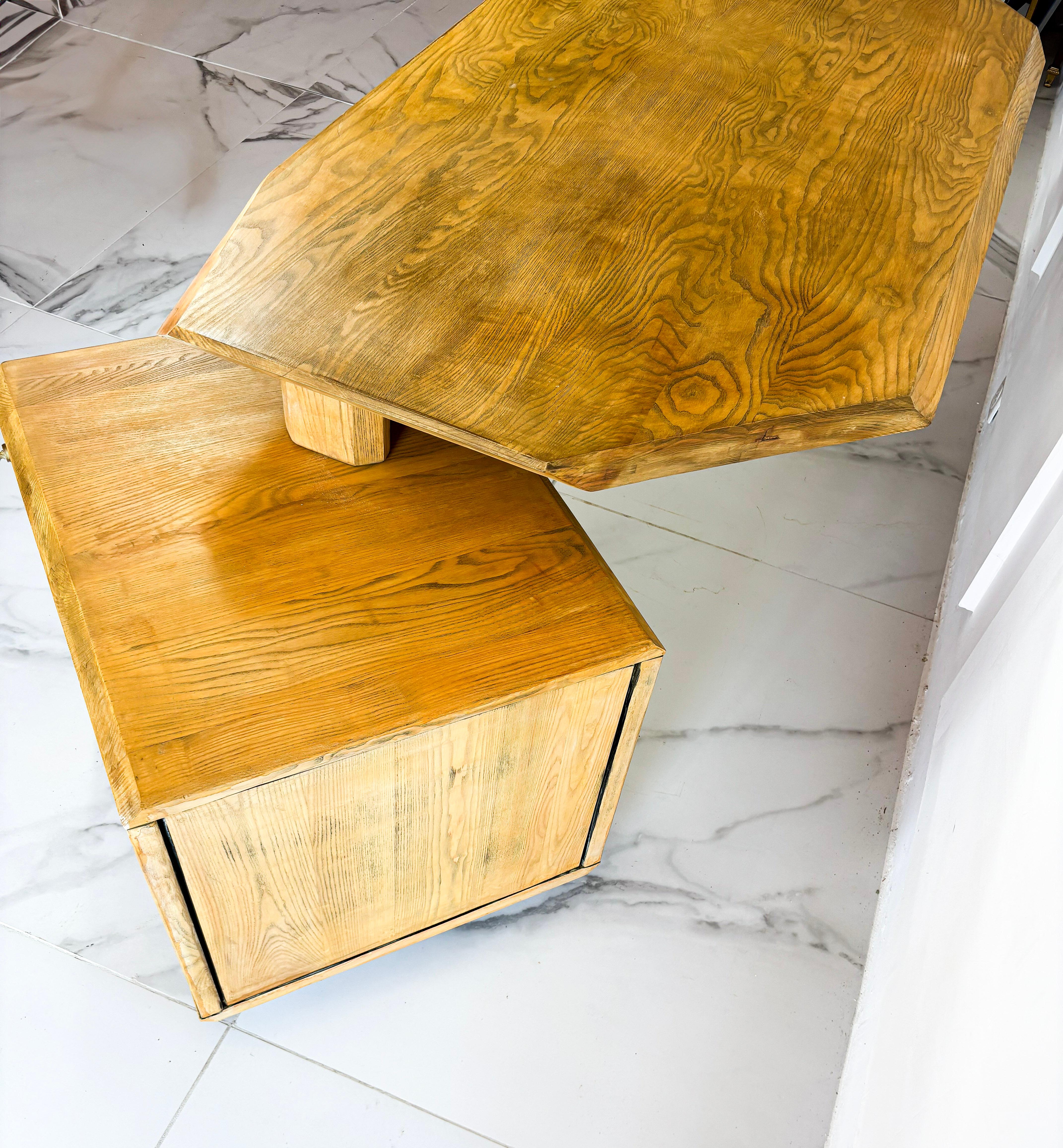 Late 20th Century Pierre Chapo, vintage desk model B40 in solid elm, circa 1980 For Sale