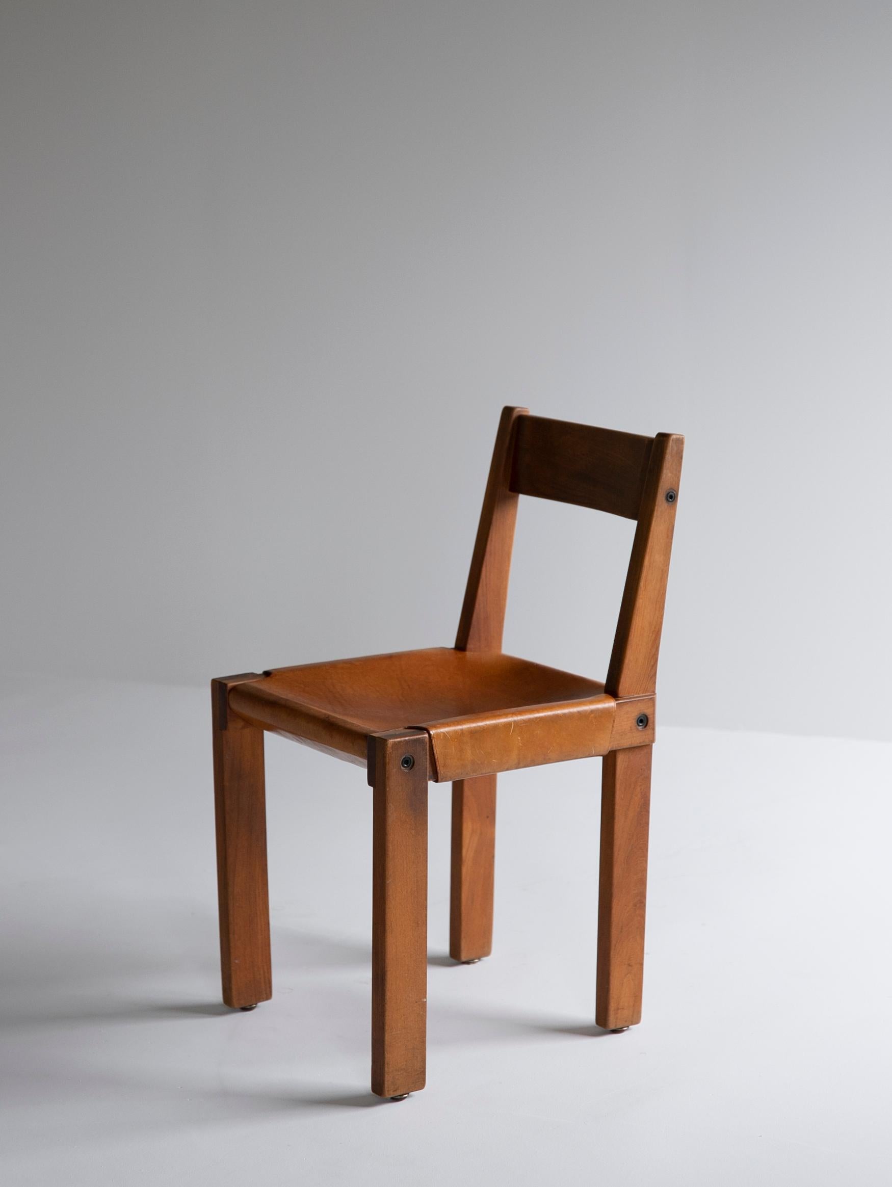 French Pierre Chapo Vintage S24 Chair 1960s