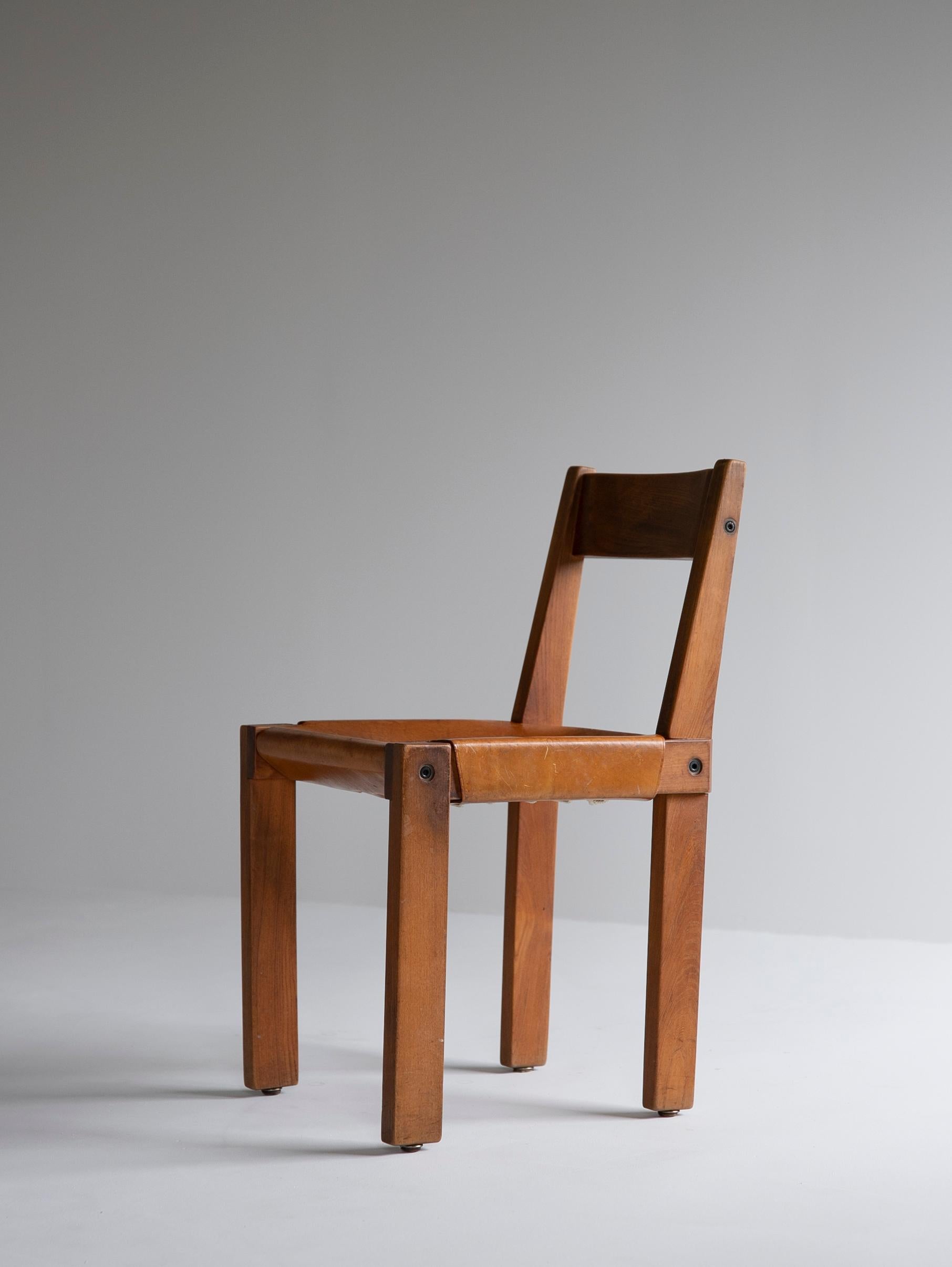 Woodwork Pierre Chapo Vintage S24 Chair 1960s