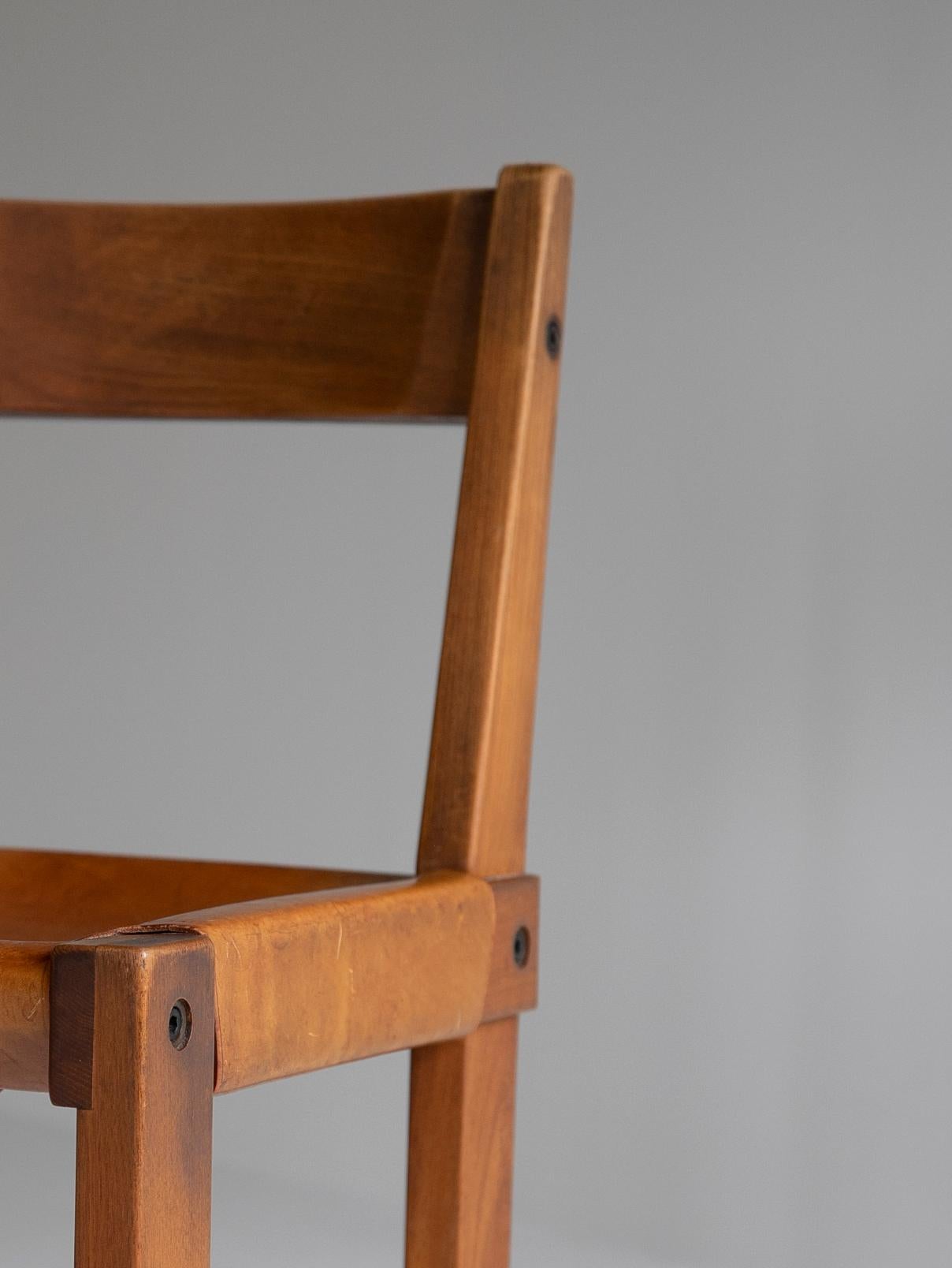 Mid-20th Century Pierre Chapo Vintage S24 Chair 1960s