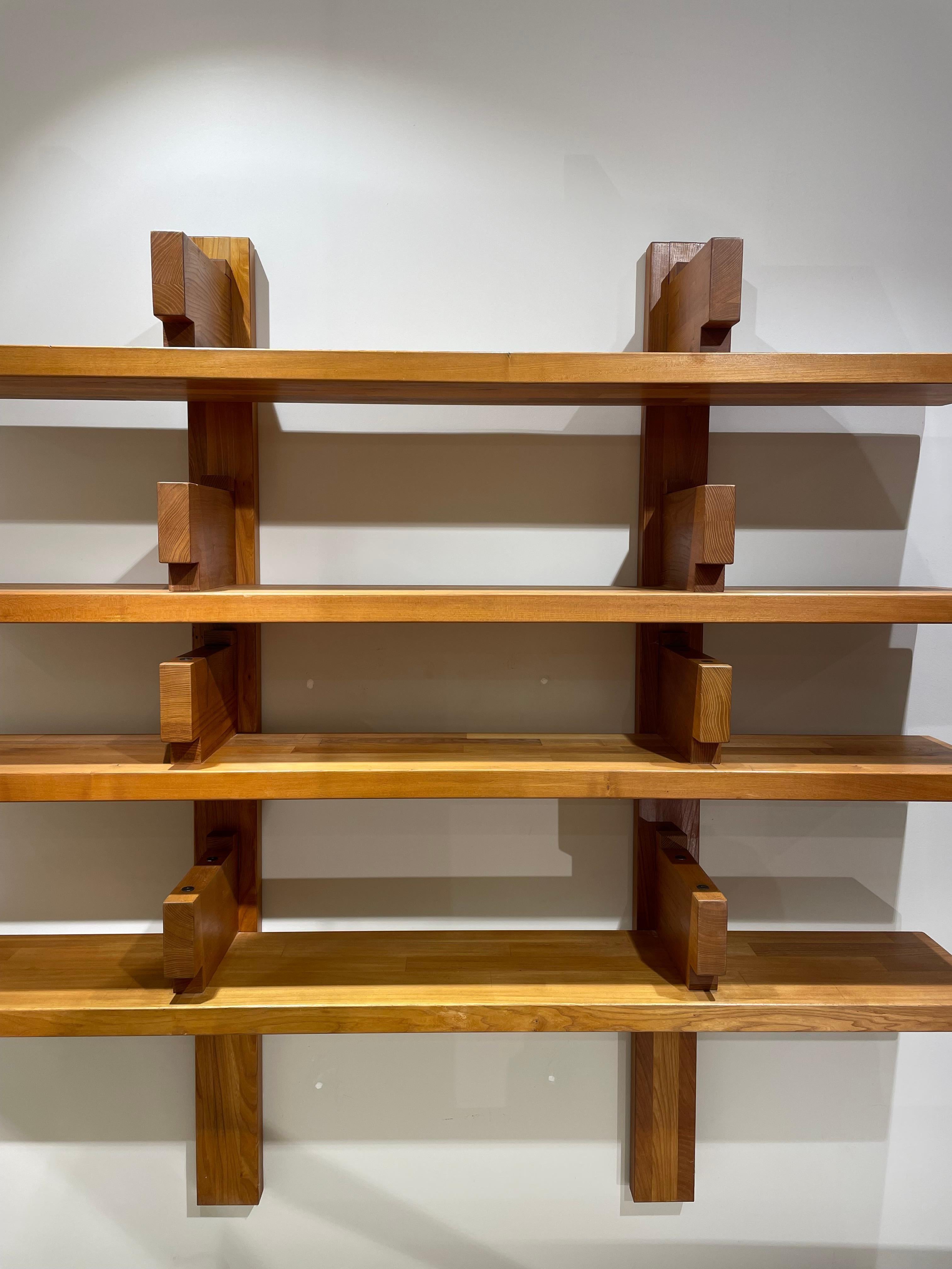 Mid-Century Modern Pierre Chapo's iconic solid elm bookcase B 17