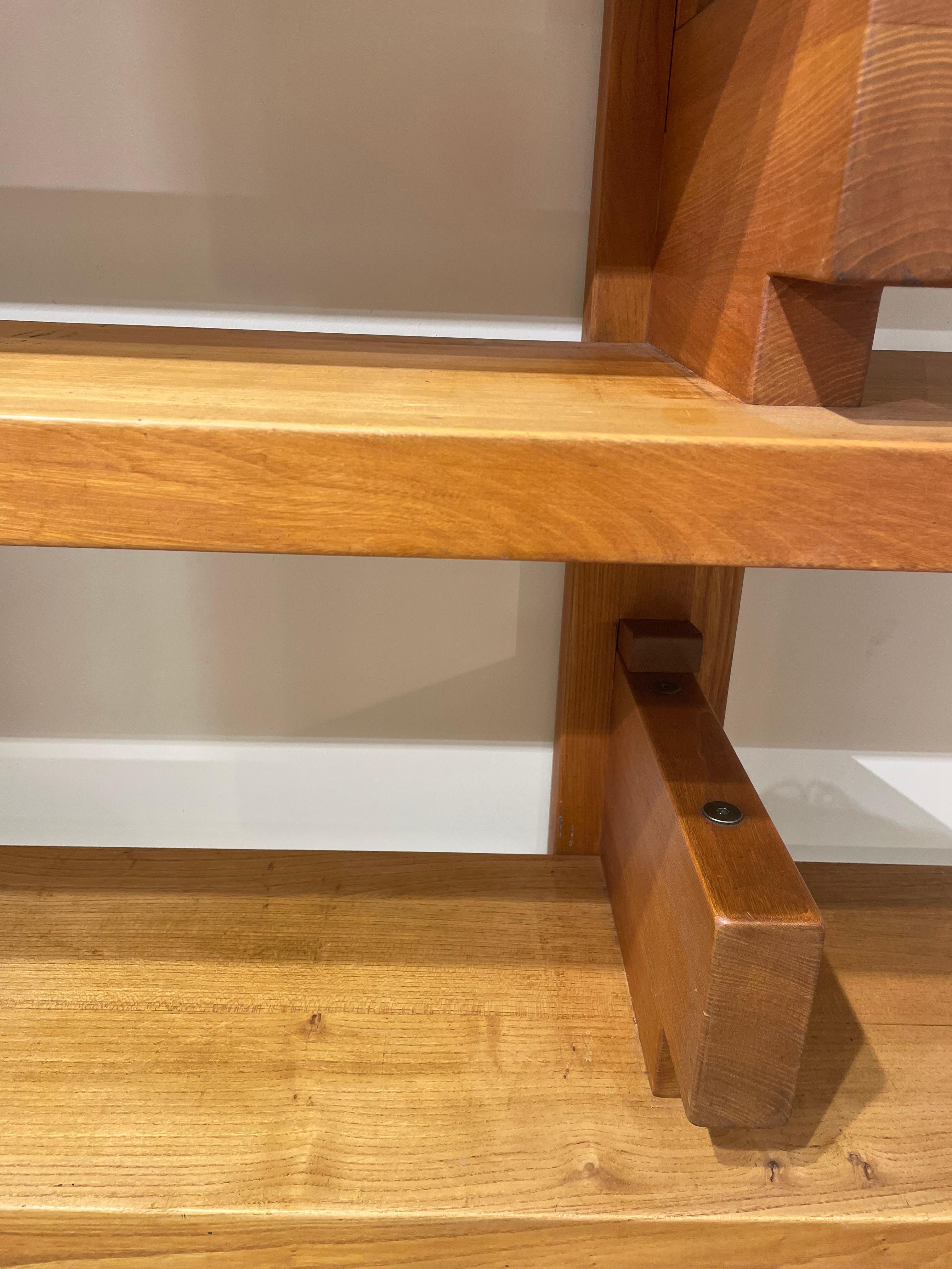 20th Century Pierre Chapo's iconic solid elm bookcase B 17