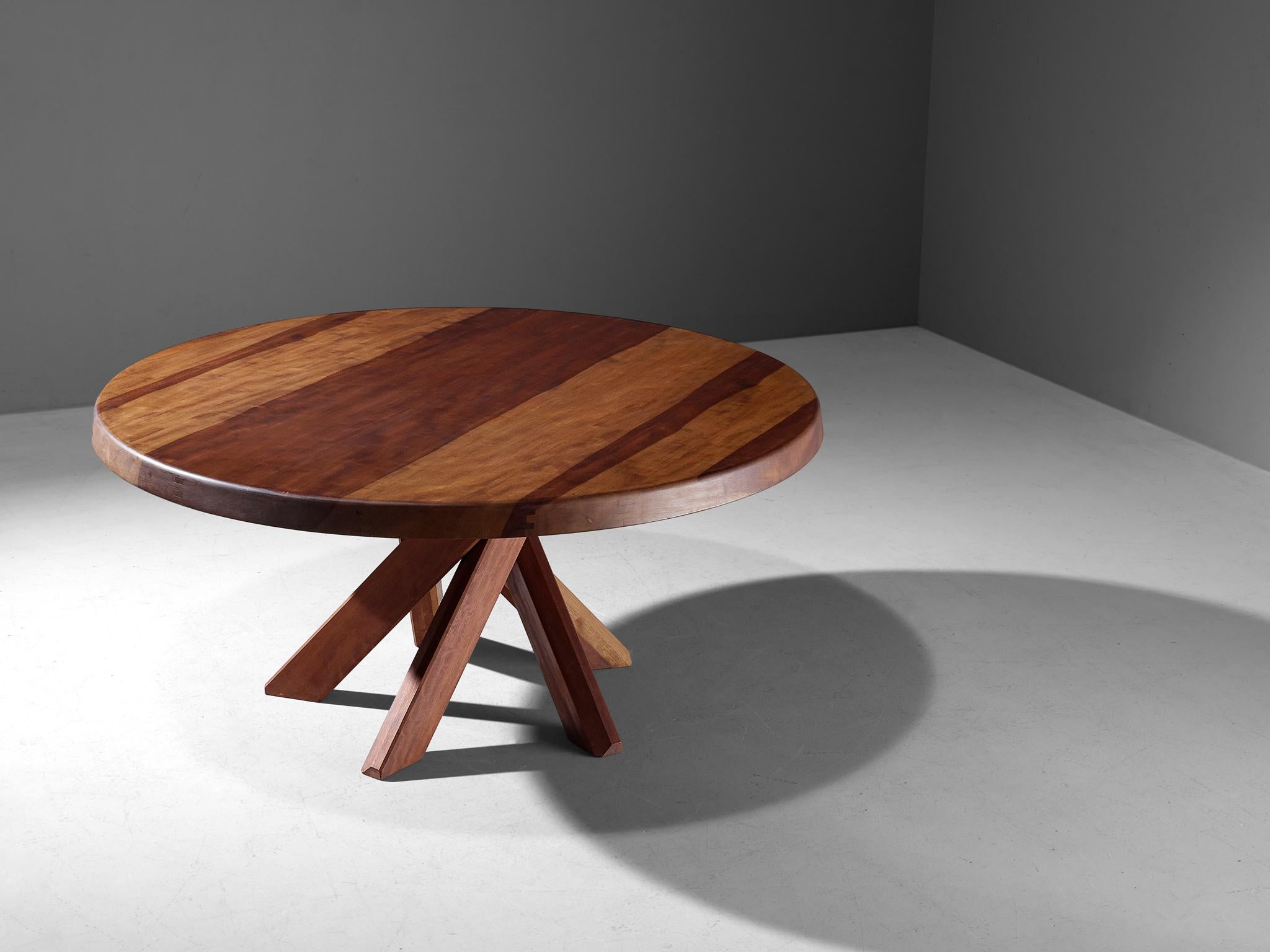 Mid-Century Modern Pierre Chapo's Own Family Dining Table in Elm 158cm/62.2inches  For Sale