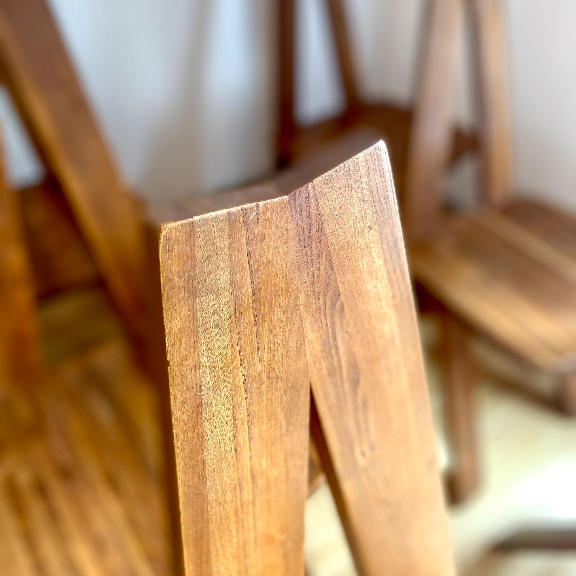 Pierre Chaposet de 8  S45 Chaises en orme massif 1970 en vente 2