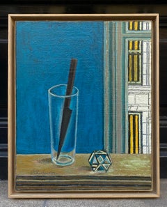 Pierre Charbonnier. Glass. Surrealist Still life. Oil painting. Signed. Framed.