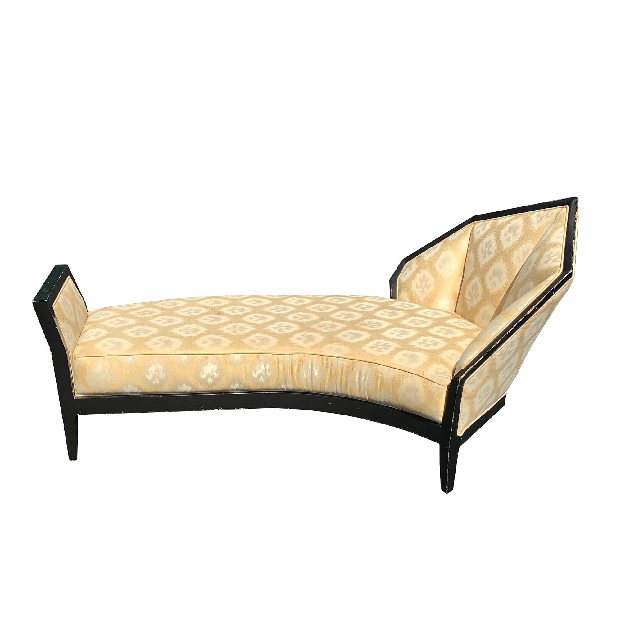 Experience the epitome of vintage 1920s French charm with the Pierre Chareau Chaise Lounge Chair, a rare find that exudes the elegance of French Art Deco design. We are not exactly sure when this particular piece was produced, there are little