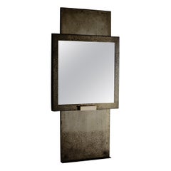 Pierre Chareau MG 311 Espejo de pared de hierro forjado patinado y cristal
