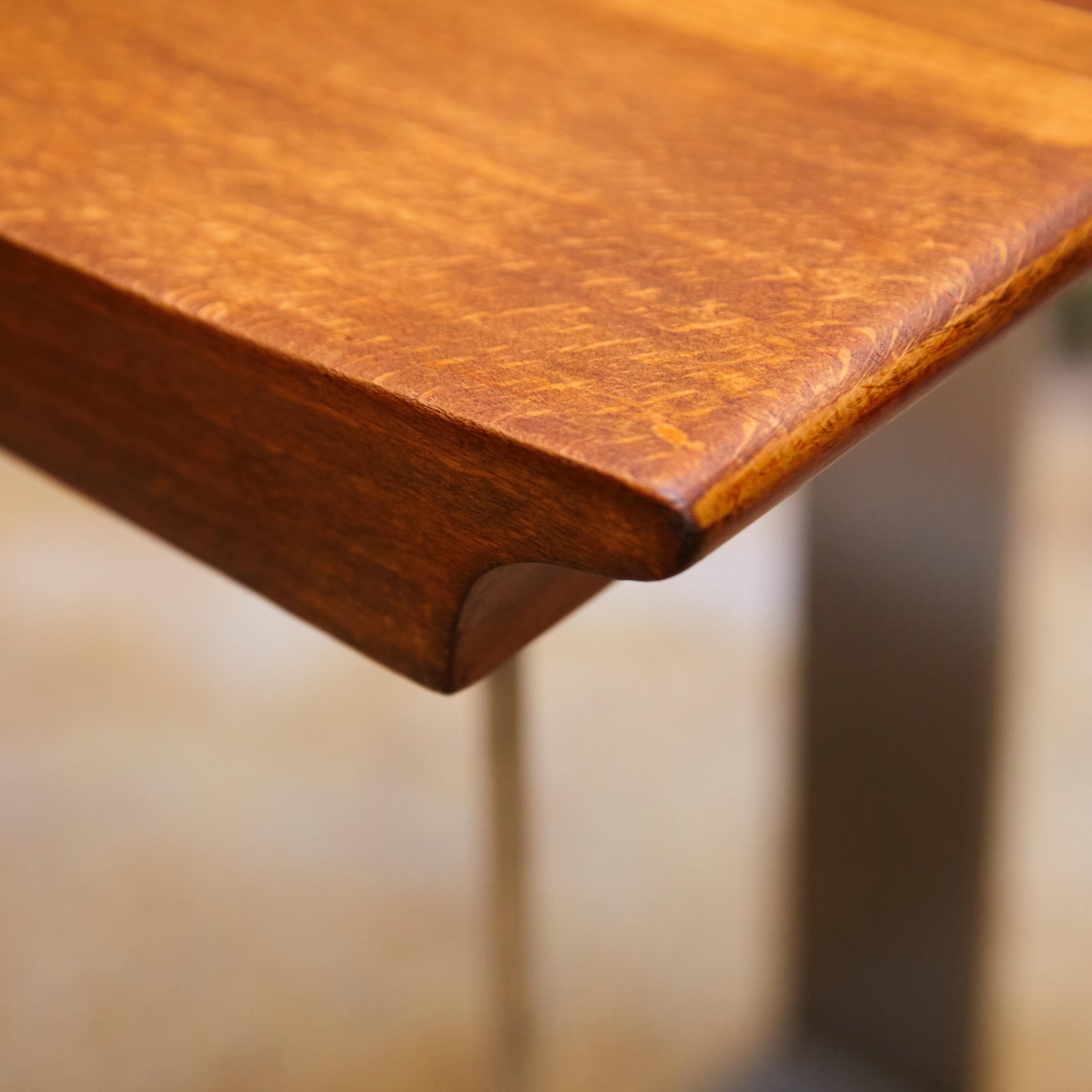 Pierre Chareau 'SN3' Wood and Metal Stool Reedition 'T 1927', circa 2000 3