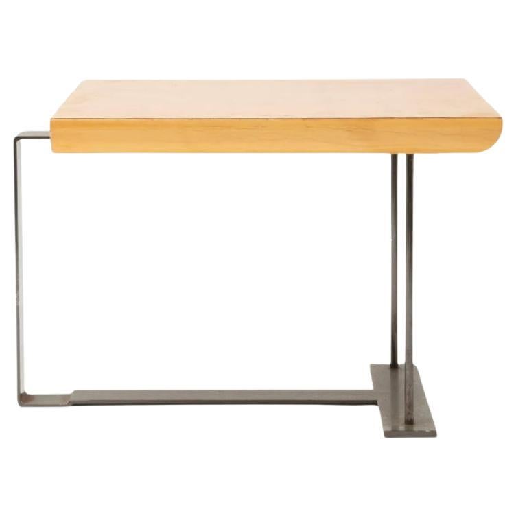 Pierre Chareau Style Iron and Walnut Occasional Table