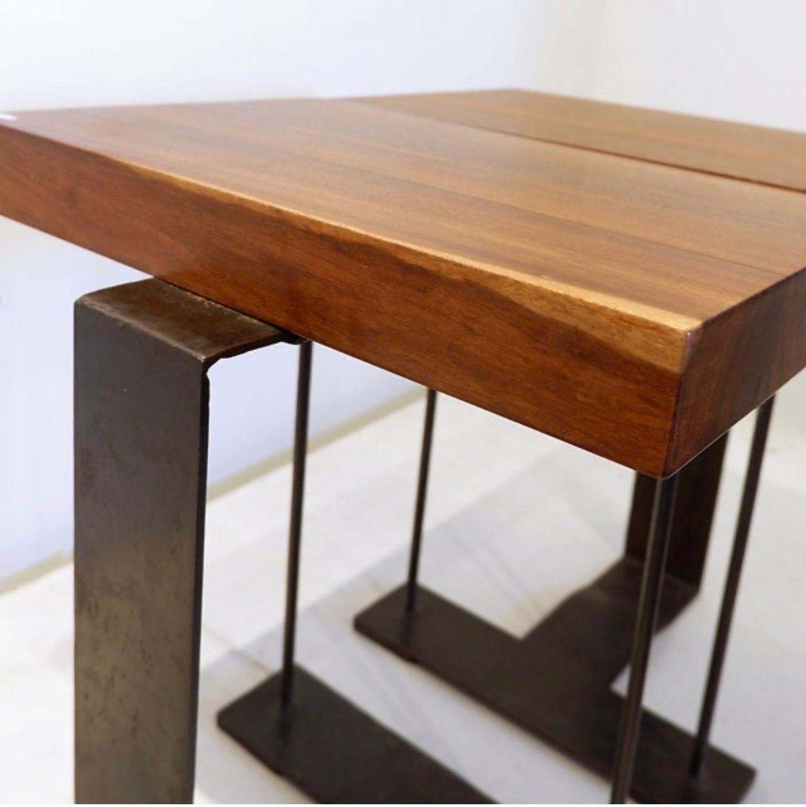 Metal Pierre Chareau Style set of 4 stools or Side tables For Sale
