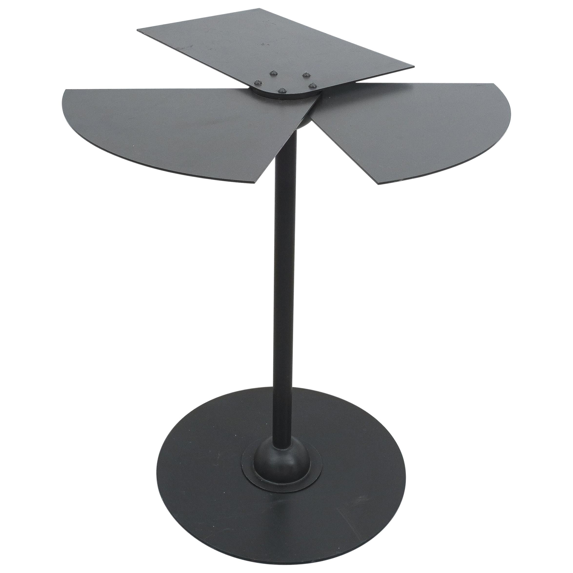 Pierre Chareau Table Edition McDe Black Steel, France, 1980