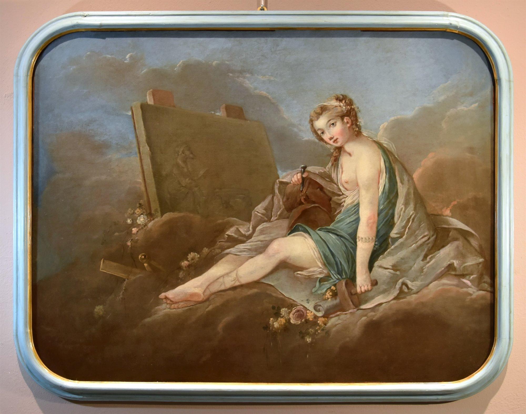 Allegory Sculpture Trémolières Paint 18th Century Oil on canvas Old master - Painting by Pierre Charles Trémolières (Cholet, 1703 - 1739)