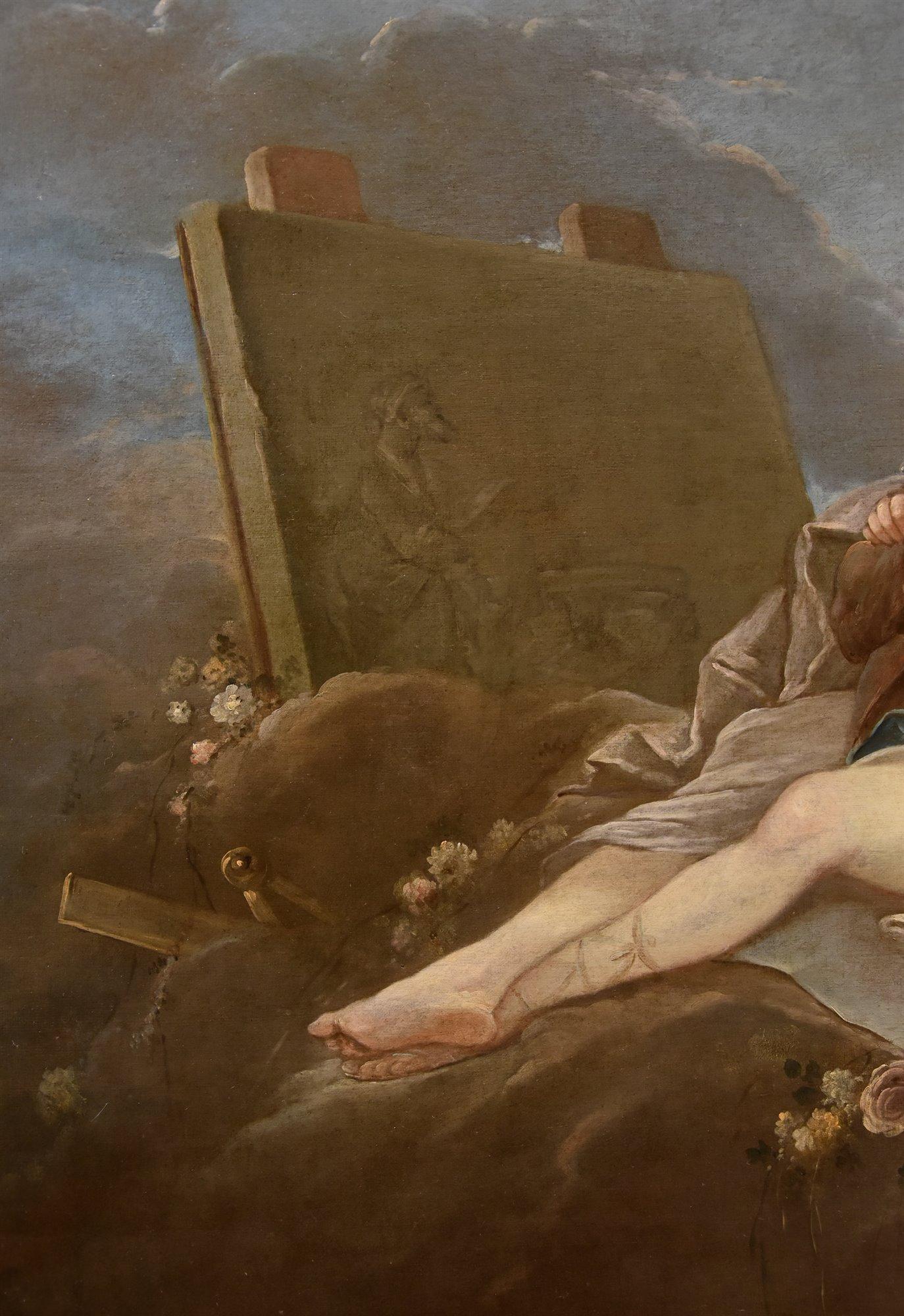 Pierre Charles Trémolières (Cholet, 1703 - Paris, 1739) 

Allegory of Sculpture  

Oil on canvas 112 x 86 cm In original lacquered frame 122 x 95 cm  

Work accompanied by expertise by Prof. Emilio Negro  

The painting is well preserved and depicts