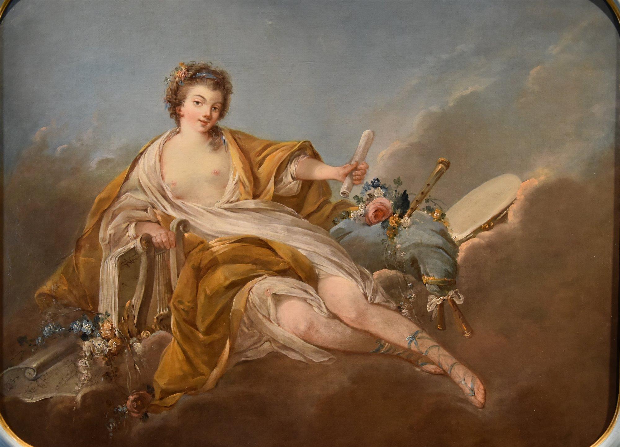 Allegoria Musica Trémolières Dipinto del XVIII secolo Olio su tela Vecchio maestro Francia in vendita 3